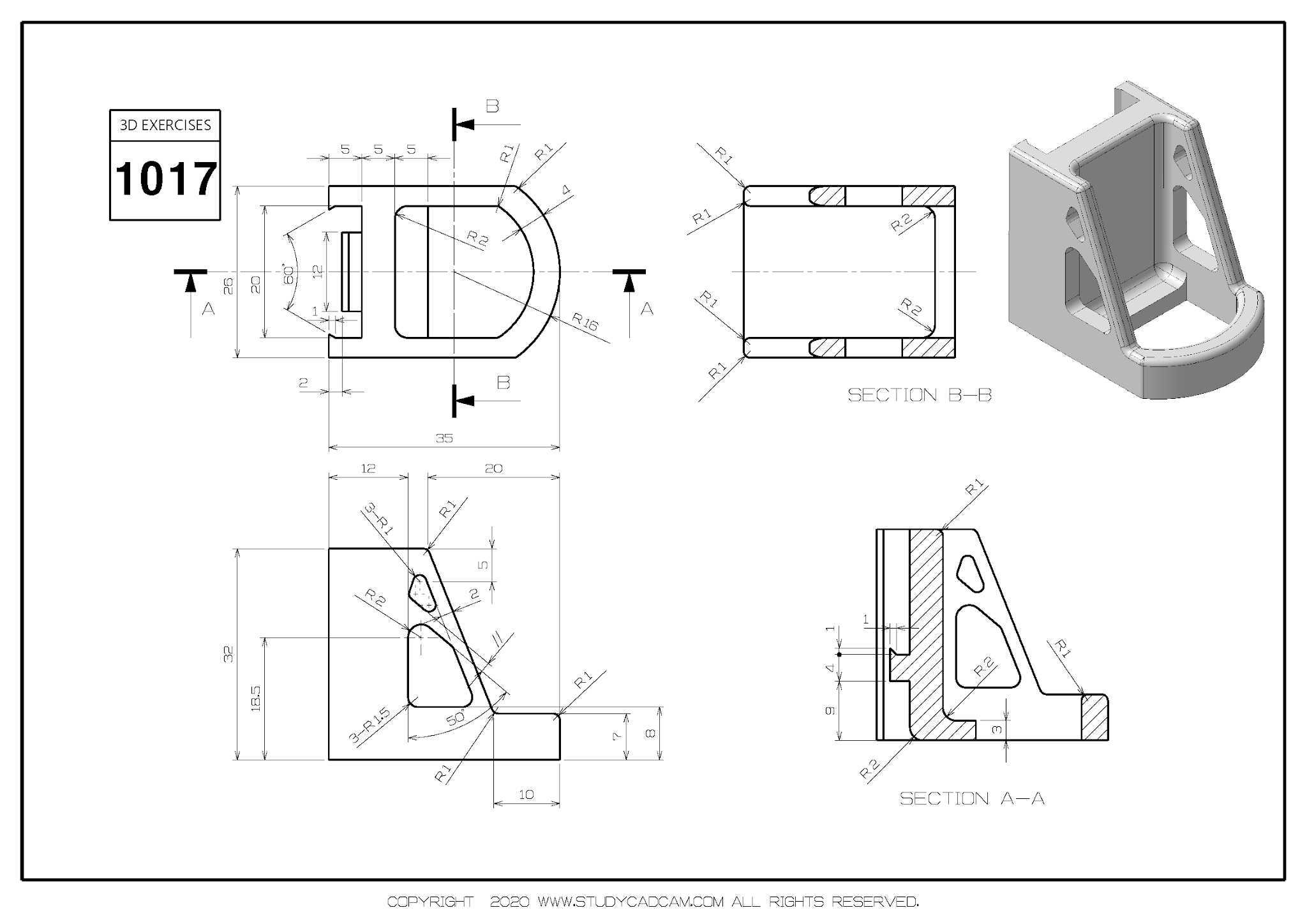 Studycadcam 3D CAD 练习 1017/Autodesk Inventor Pro