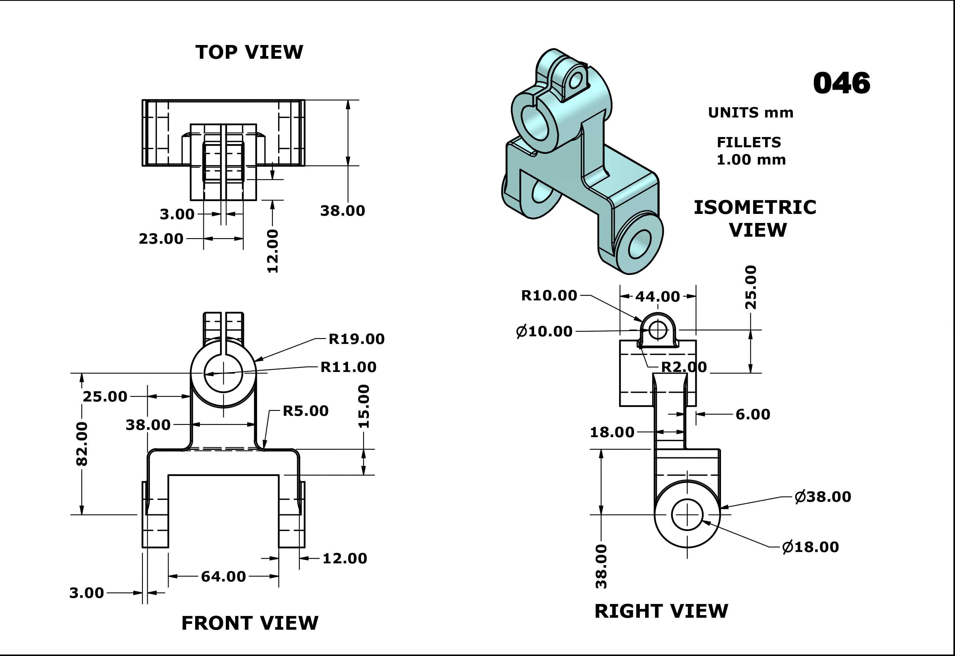 3D CAD 基础练习 046/Autodesk Inventor Pro