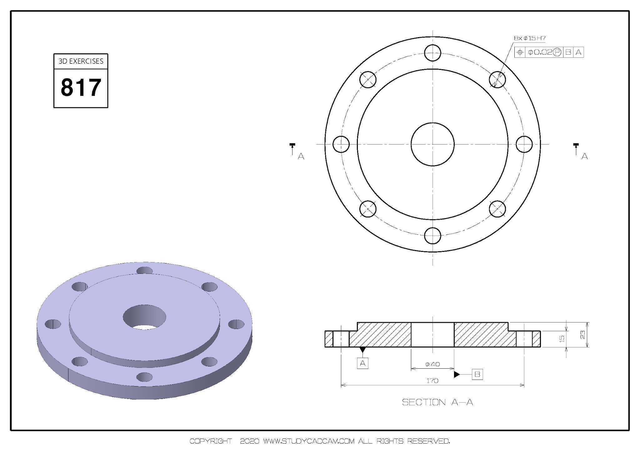 Studycadcam 3D CAD 练习 817/Autodesk Inventor Pro