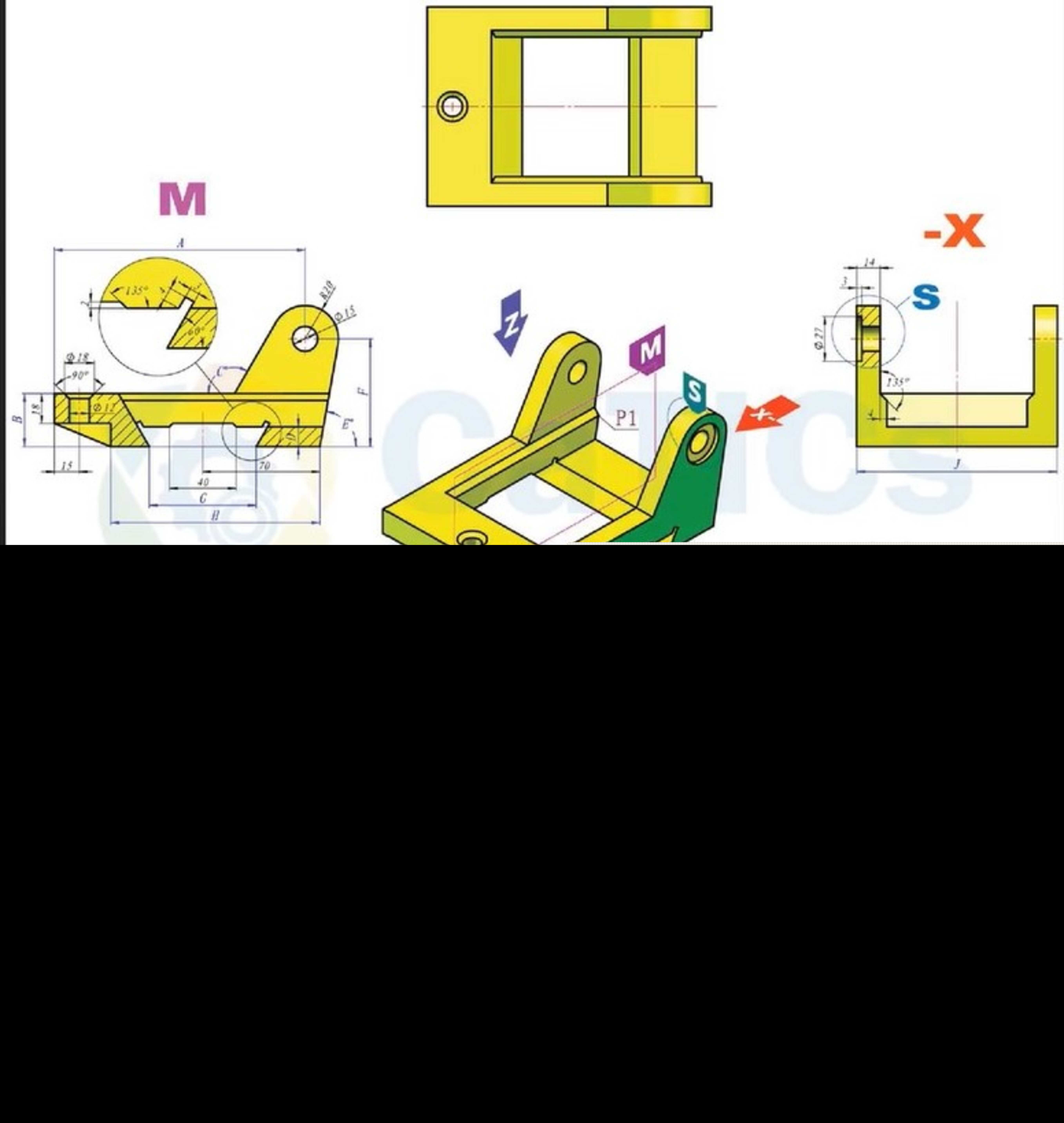 3D CAD 基础练习 / CATICS 3D08-L03/ Autodesk Inventor Pro