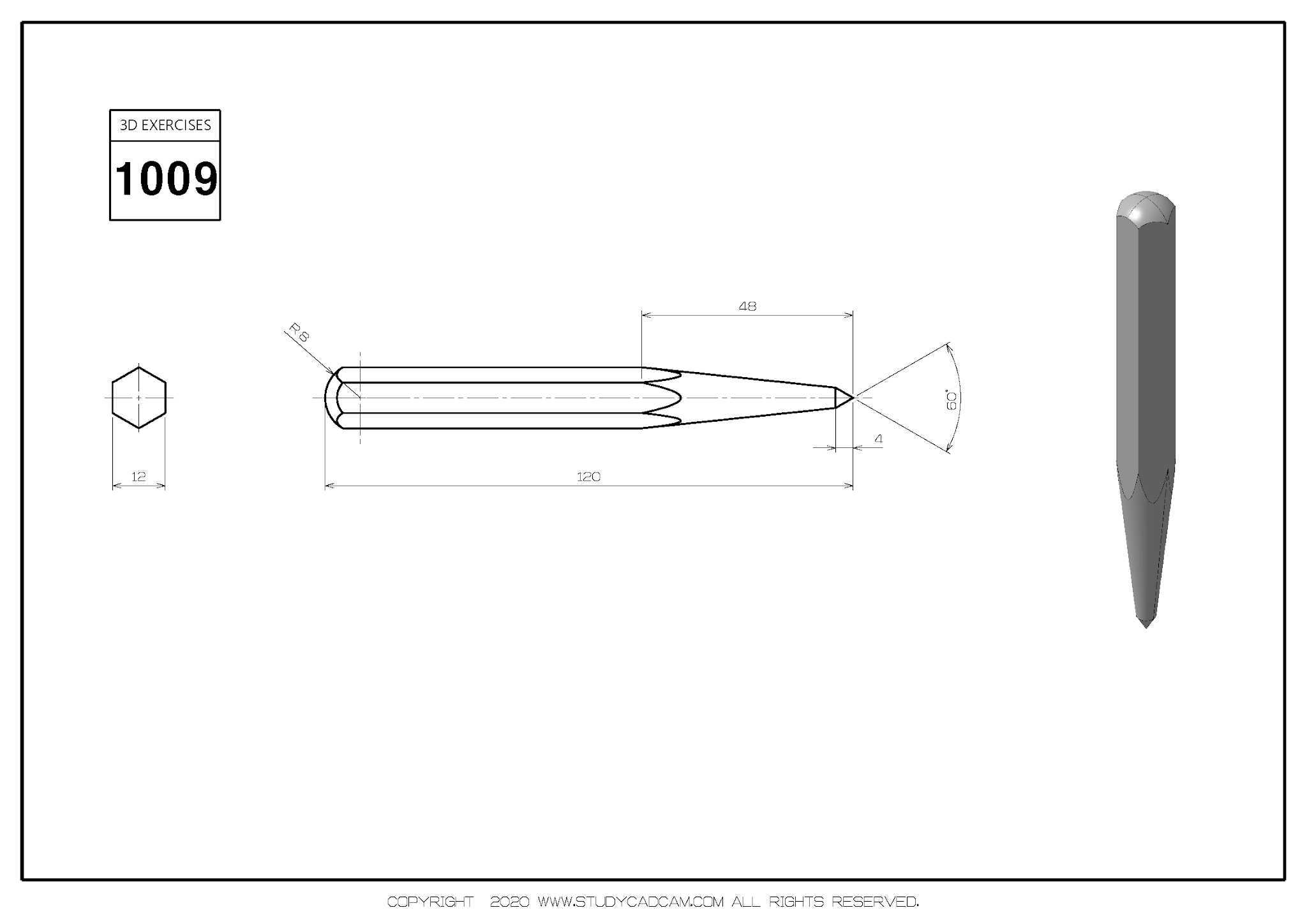 Studycadcam 3D CAD 练习 1009/Autodesk Inventor Pro