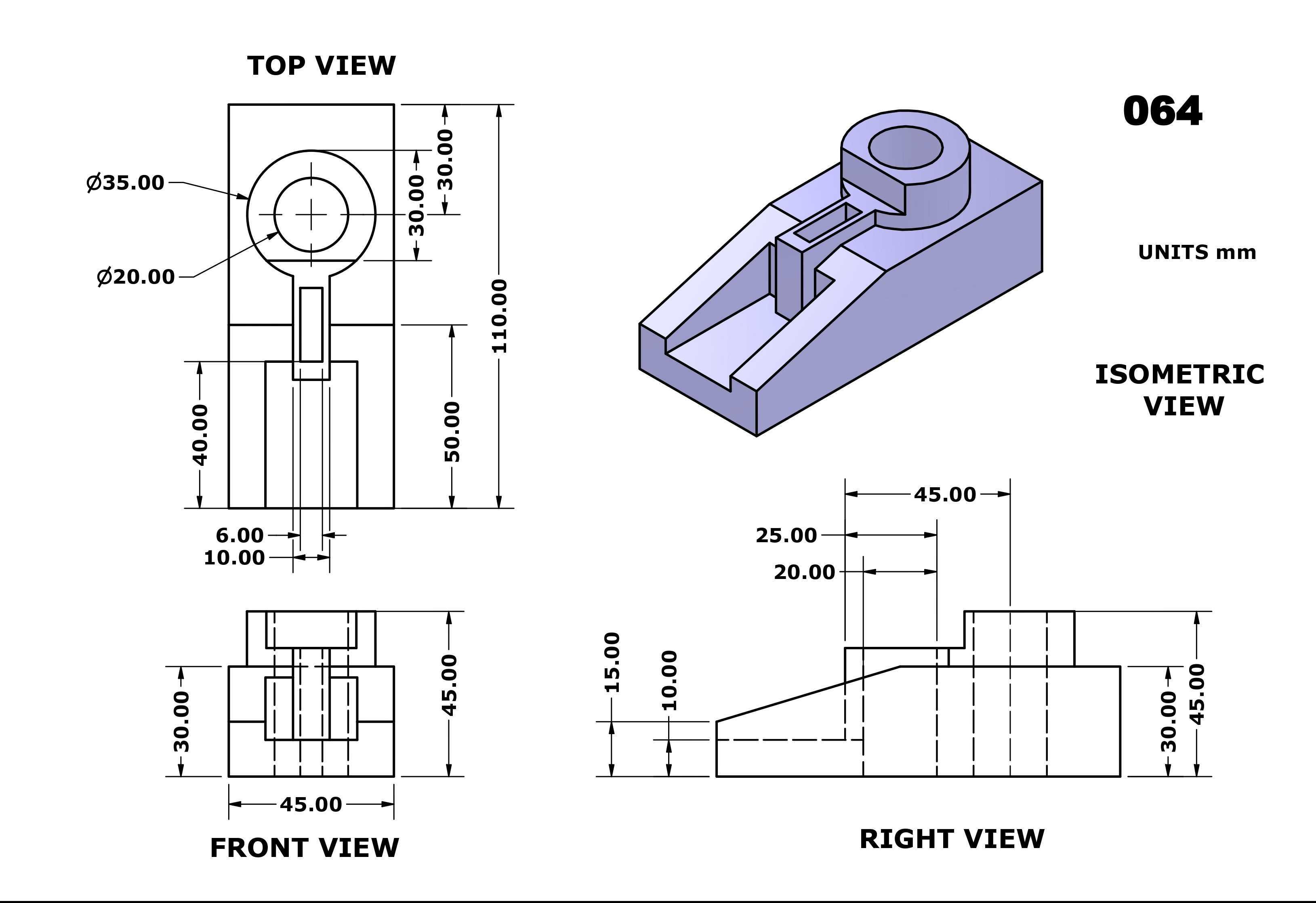 3D CAD 基本练习 064/Autodesk Inventor Pro