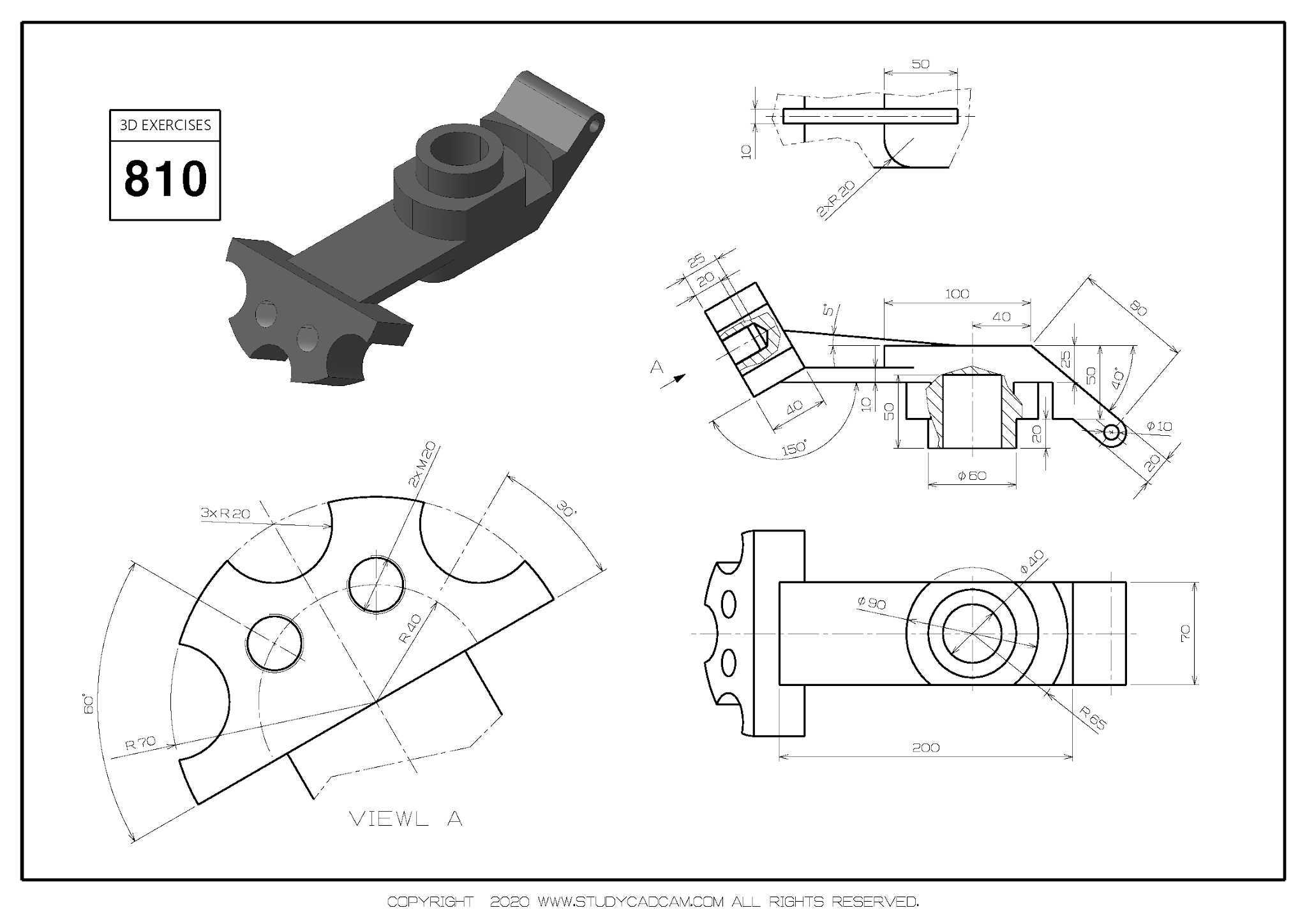 Studycadcam 3D CAD 练习 810/Autodesk Inventor Pro