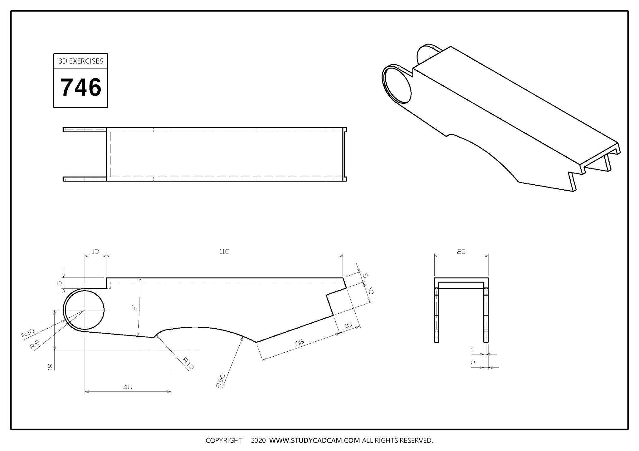 Studycadcam 3D CAD 练习 746/Autodesk Inventor Pro