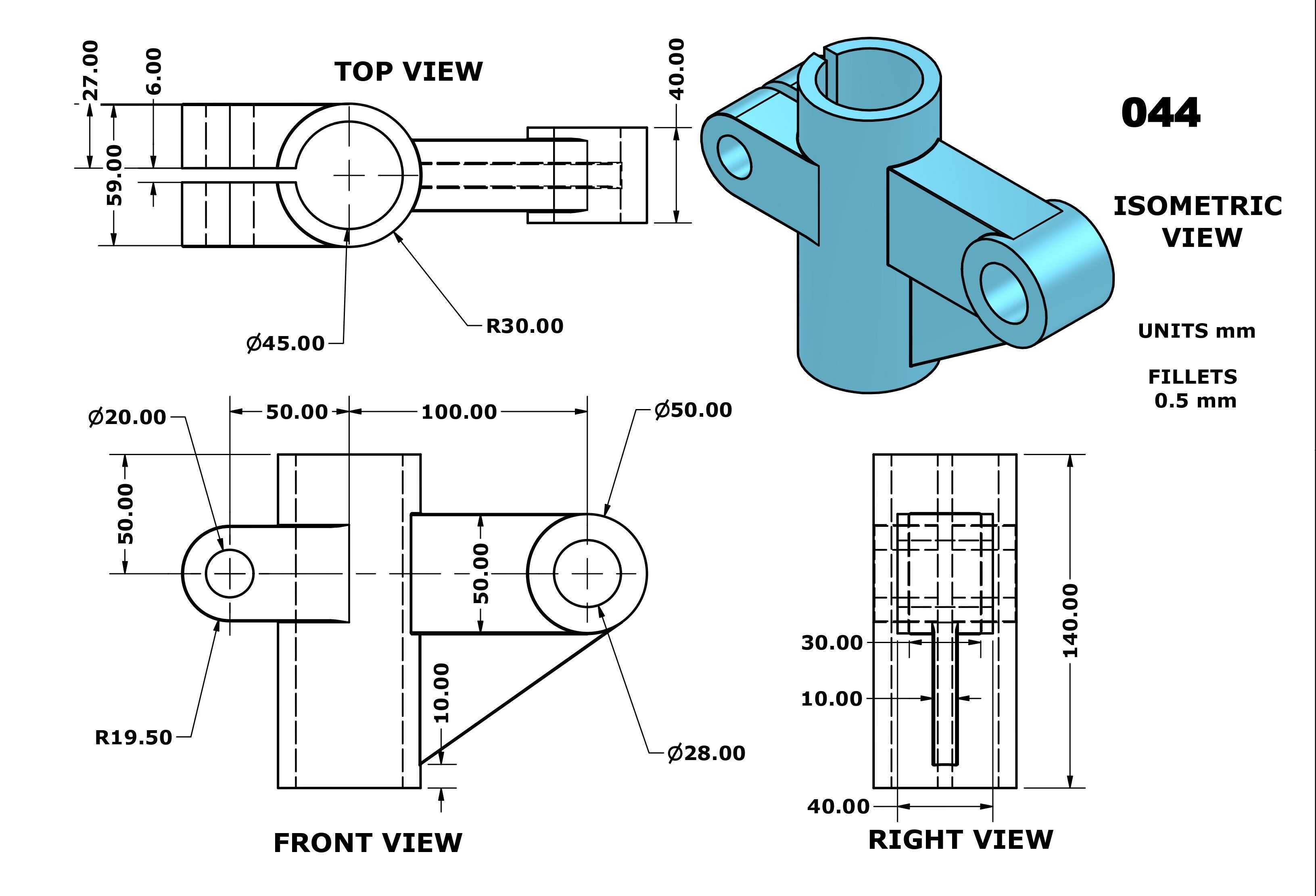 3D CAD 基本练习 054/Autodesk Inventor Pro