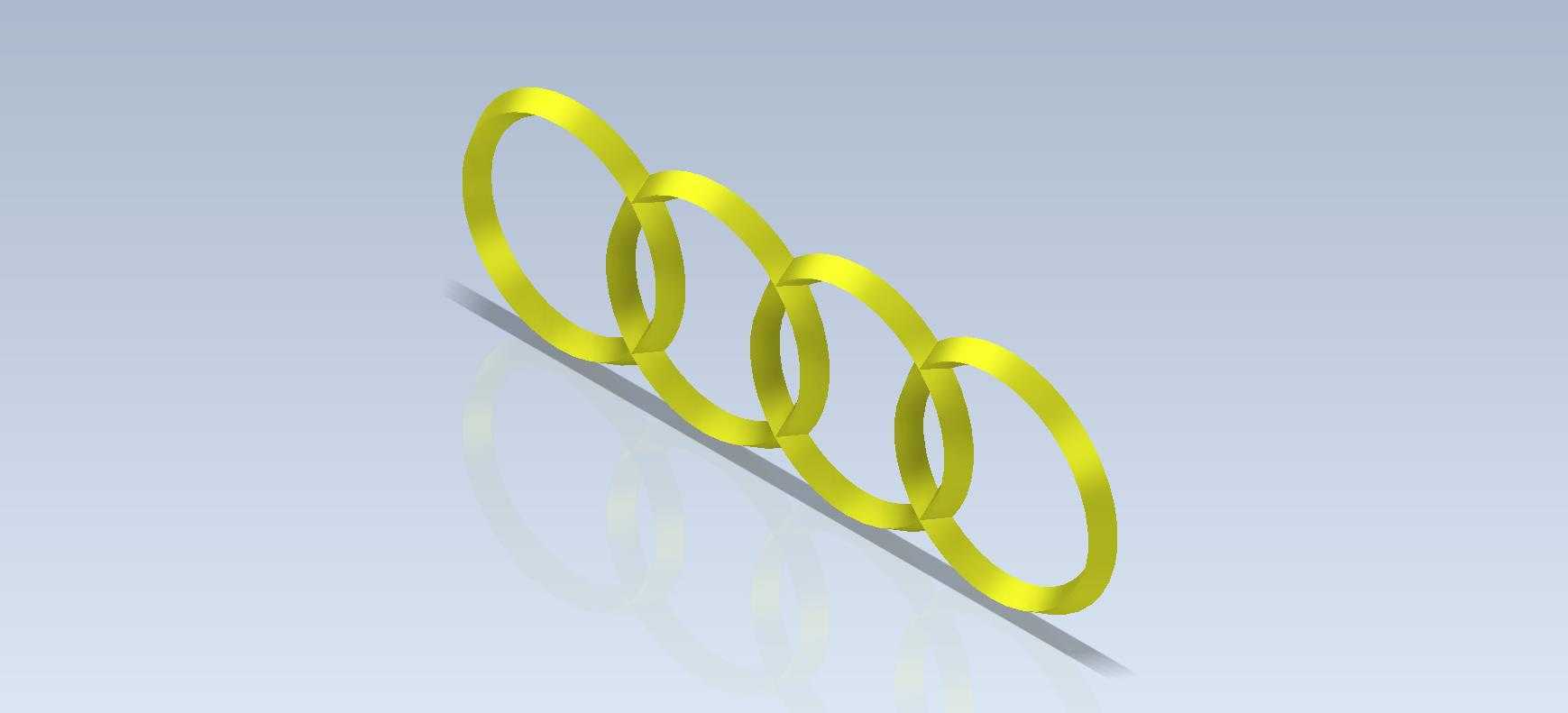 Studycadcam 3D CAD 练习 1102/AUDI 徽标/Autodesk Inventor Pro