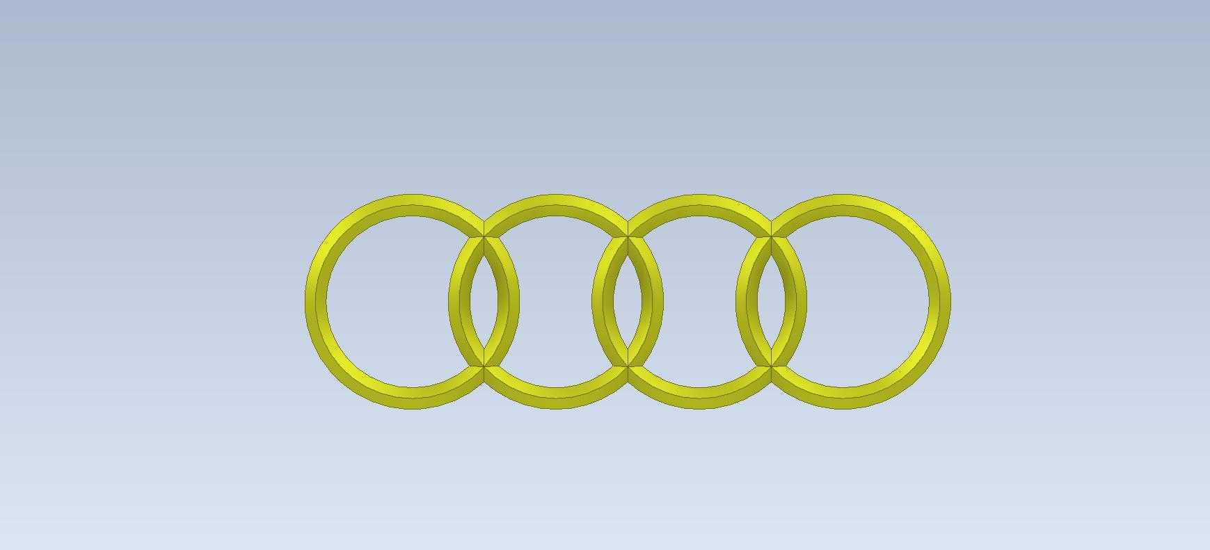Studycadcam 3D CAD 练习 1102/AUDI 徽标/Autodesk Inventor Pro