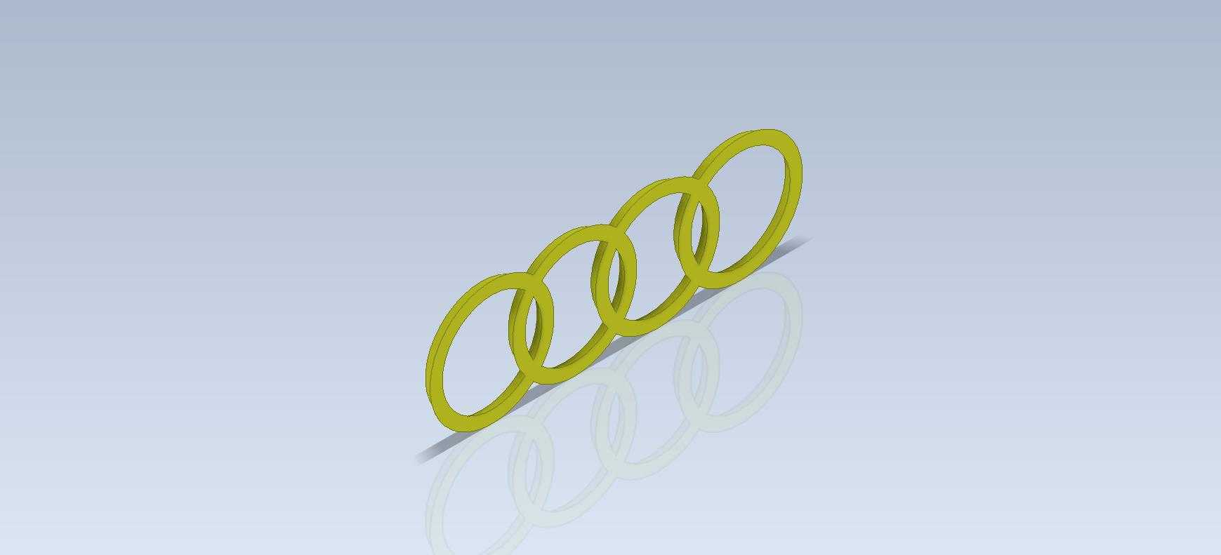 Studycadcam 3D CAD 练习 1102/AUDI 徽标/Autodesk Inventor Pro