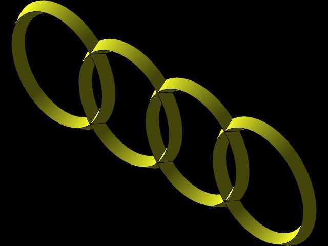 Studycadcam 3D CAD 练习 1102/AUDI 徽标/Autodesk Inventor Pro
