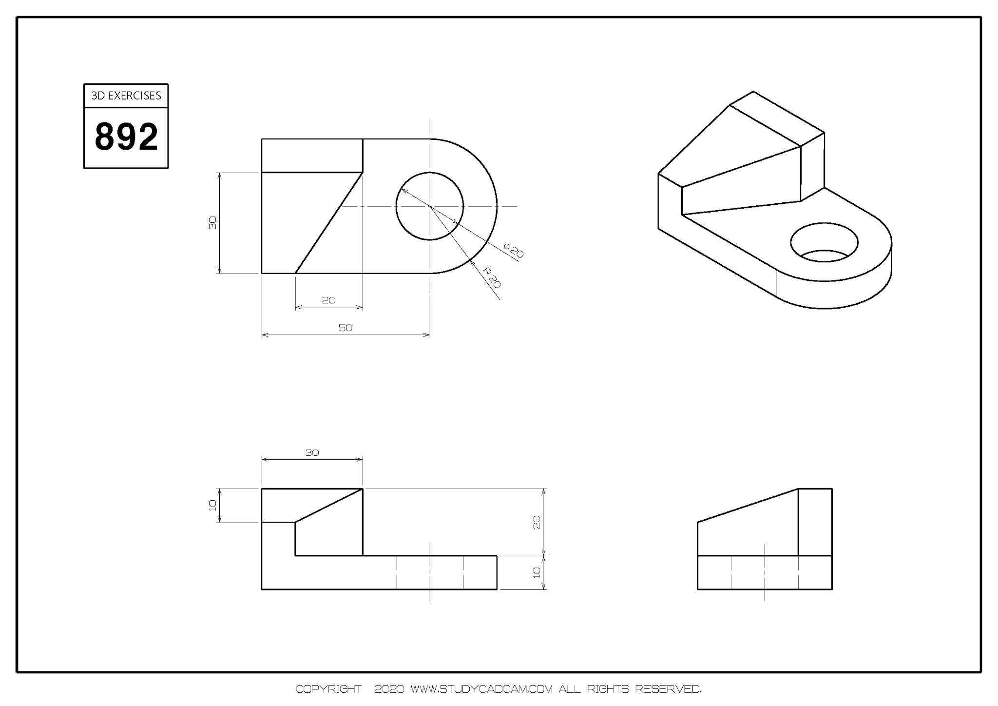 Studycadcam 3D CAD 练习 892/Autodesk Inventor Pro