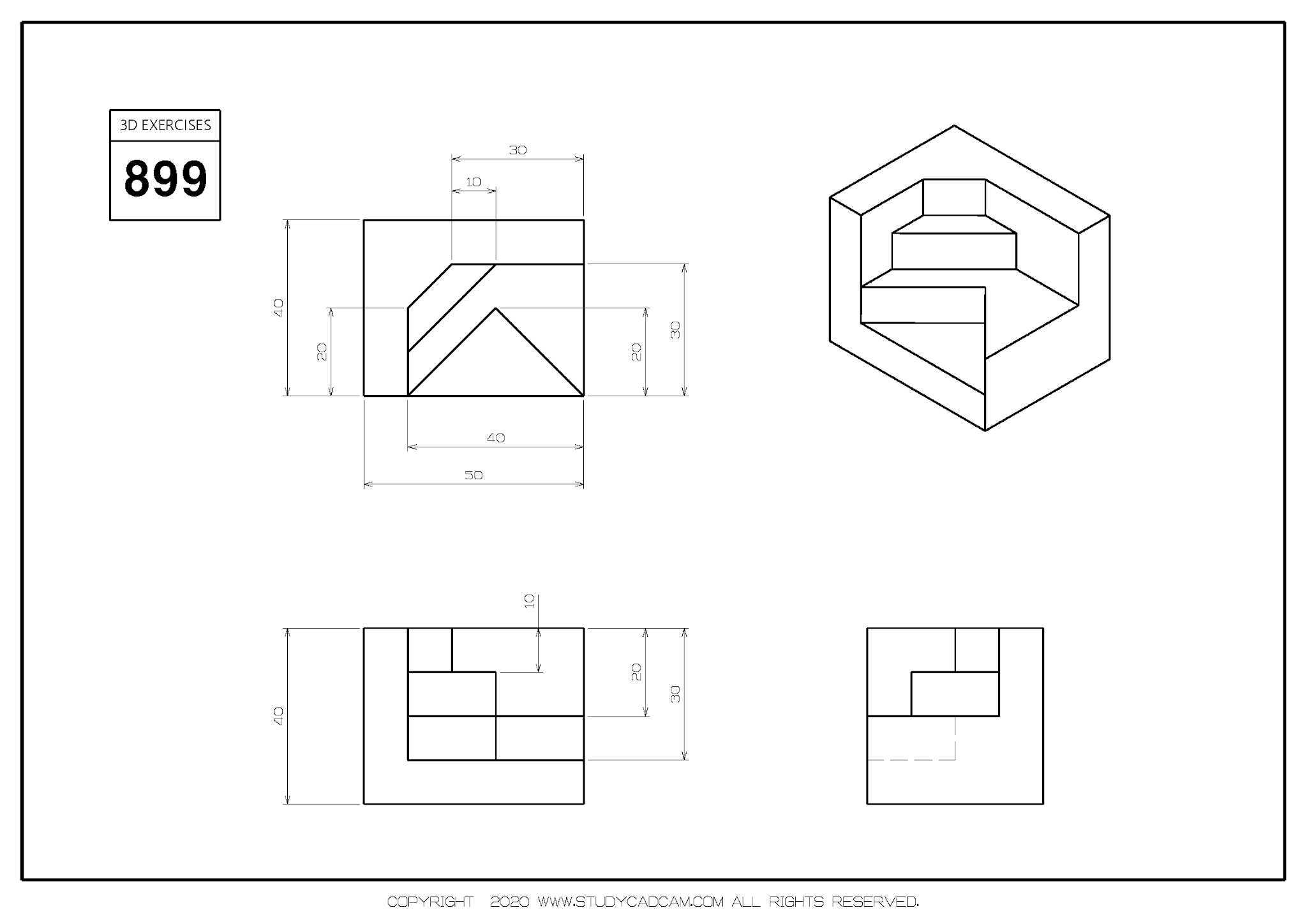 Studycadcam 3D CAD 练习 899/Autodesk Inventor Pro