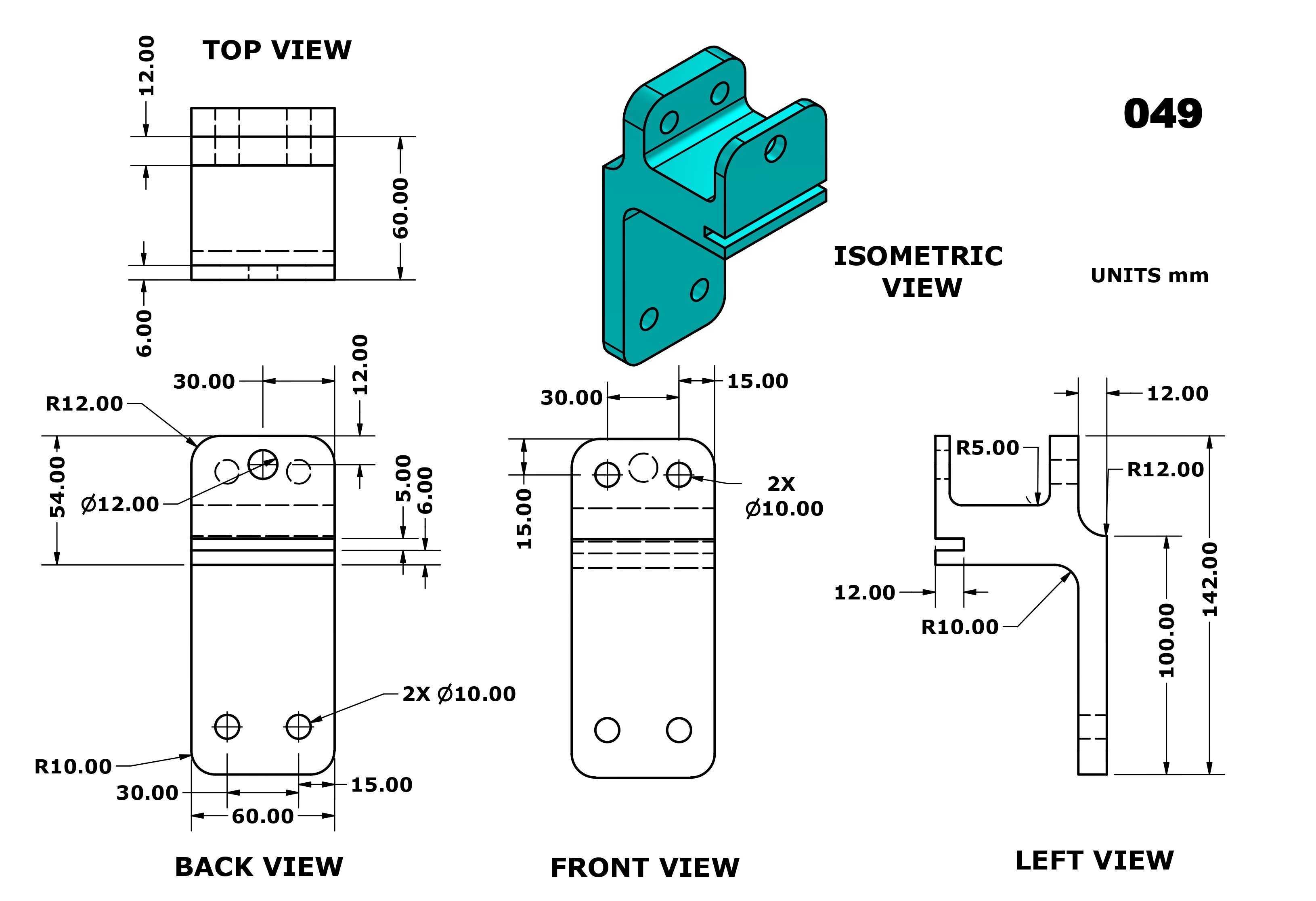 3D CAD 基础练习 049/Autodesk Inventor Pro