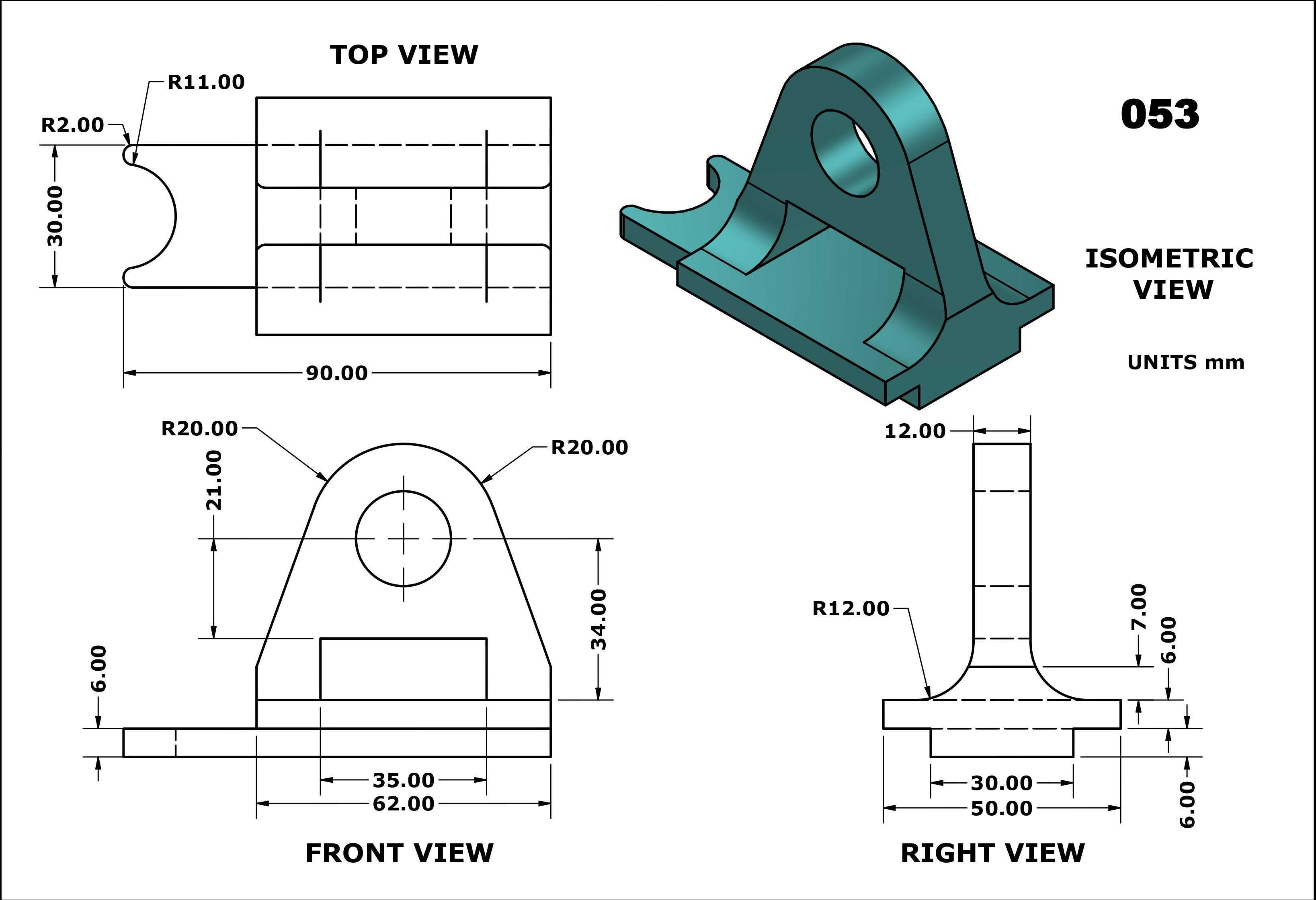 3D CAD 基础练习 053/Autodesk Inventor Pro
