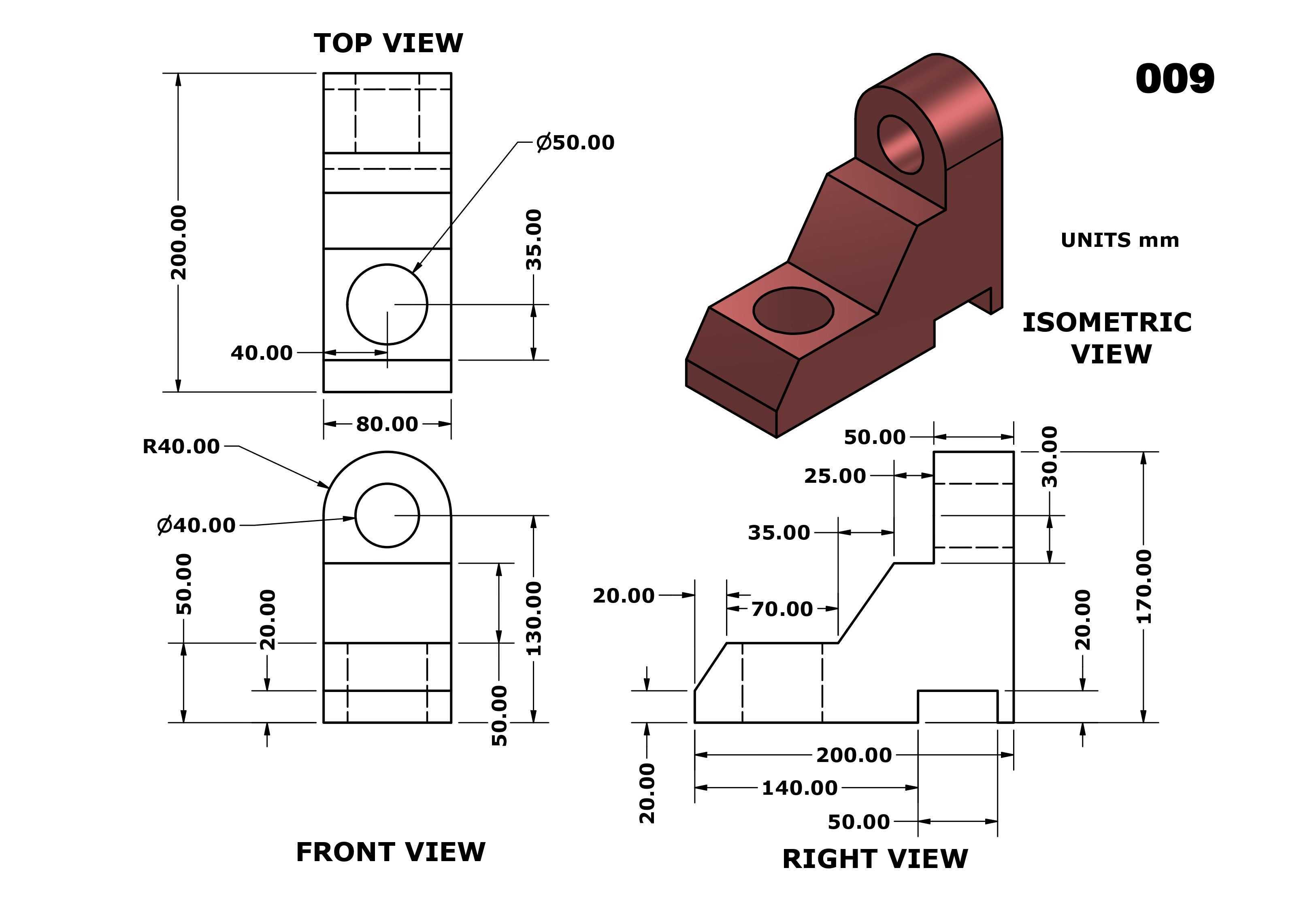 3D CAD 基础练习 009/Autodesk Inventor Pro