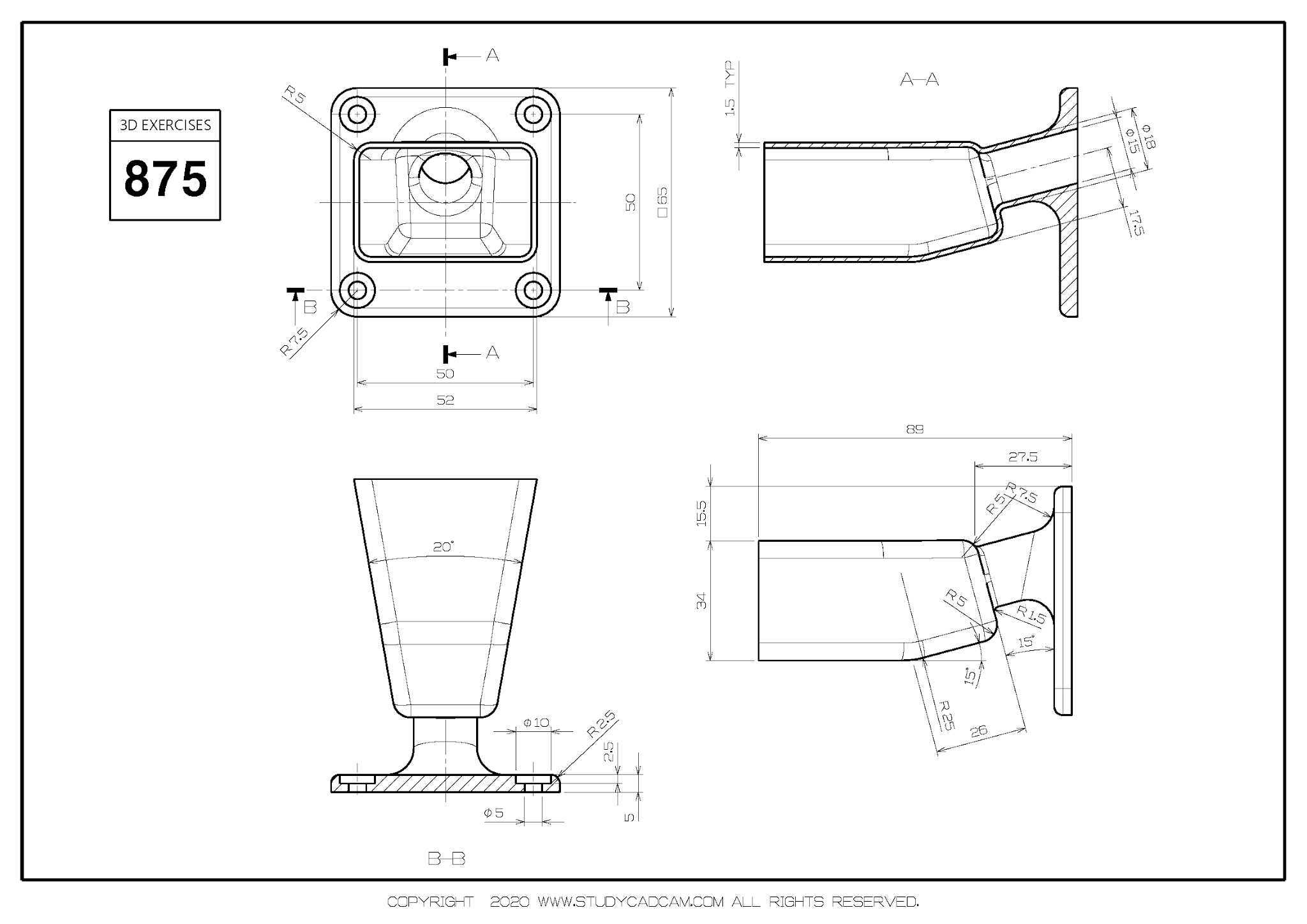 Studycadcam 3D CAD 练习 875 /Autodesk Inventor Pro