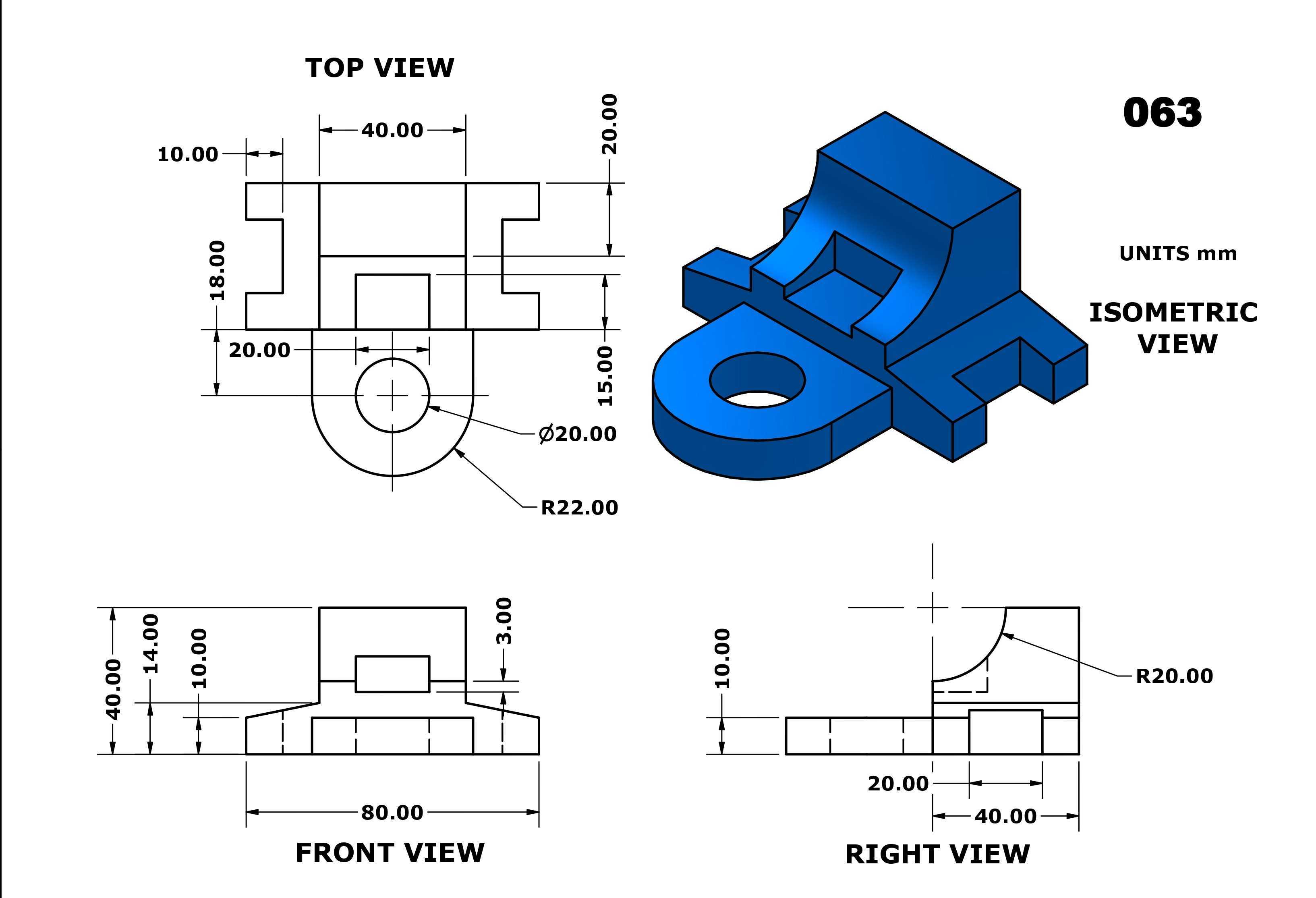 3D CAD 基础练习 063/Autodesk Inventor Pro