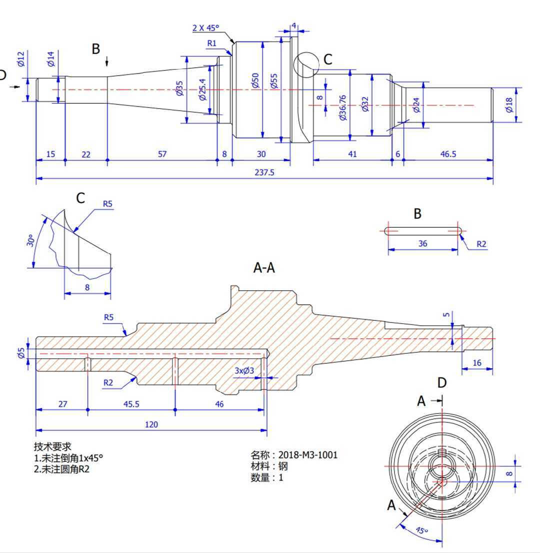 3D CAD 基本练习/Shaft/Eje/Autodesk Inventor Pro