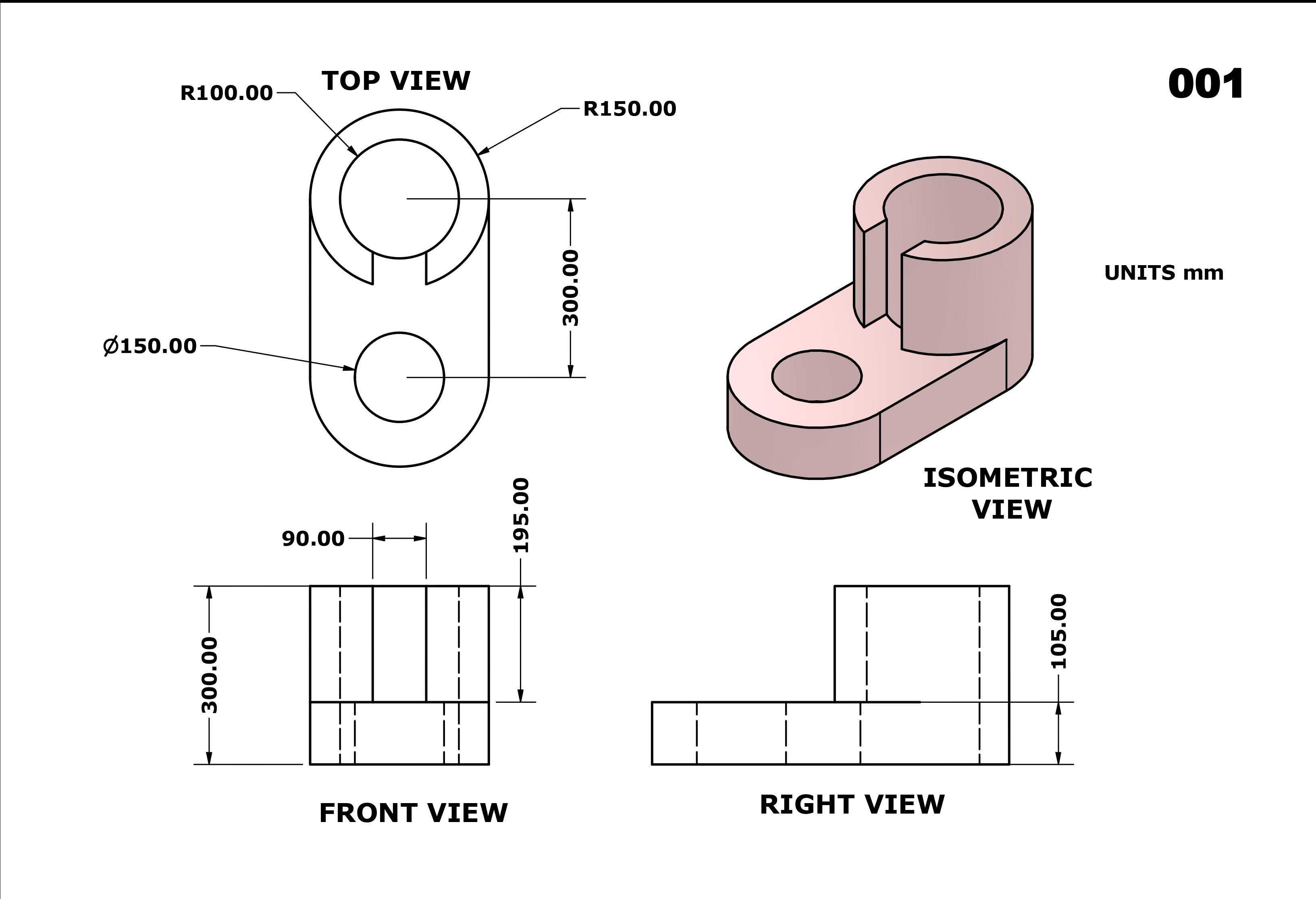 3D CAD 基础练习 001/Autodesk Inventor Pro