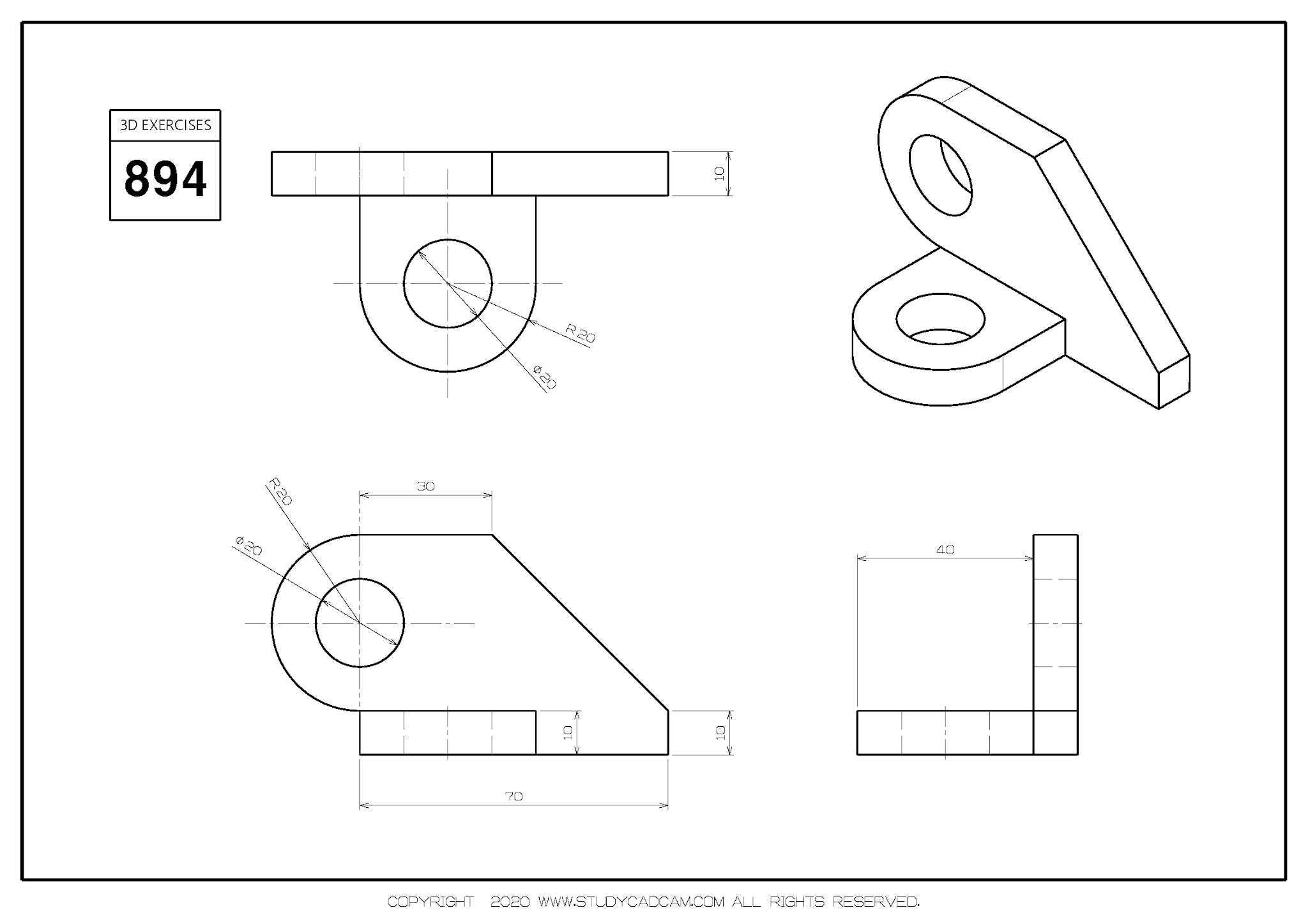 Studycadcam 3D CAD 练习 894/Autodesk Inventor Pro