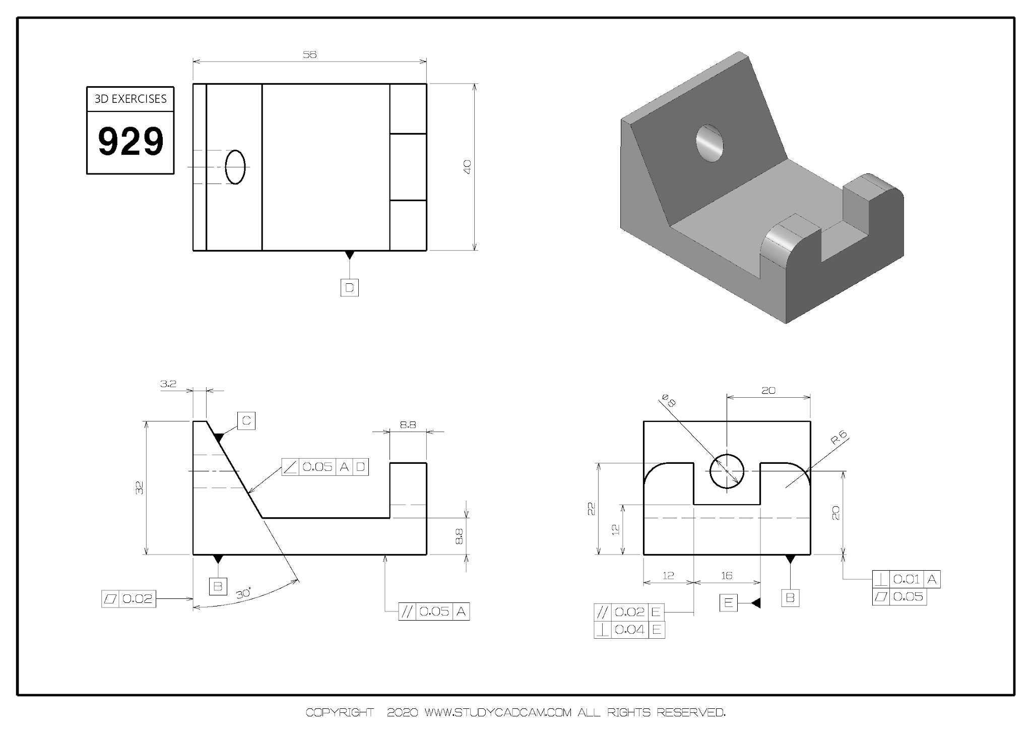 Studycadcam 3D CAD 练习 929/Autodesk Inventor Pro