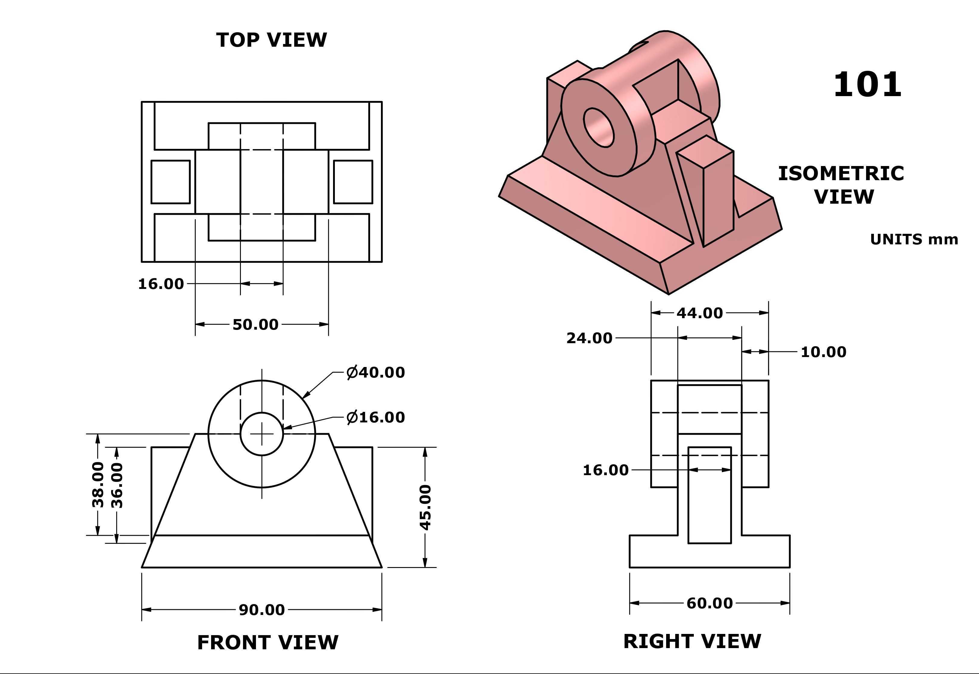 3D CAD 基本练习 101/Autodesk Inventor Pro