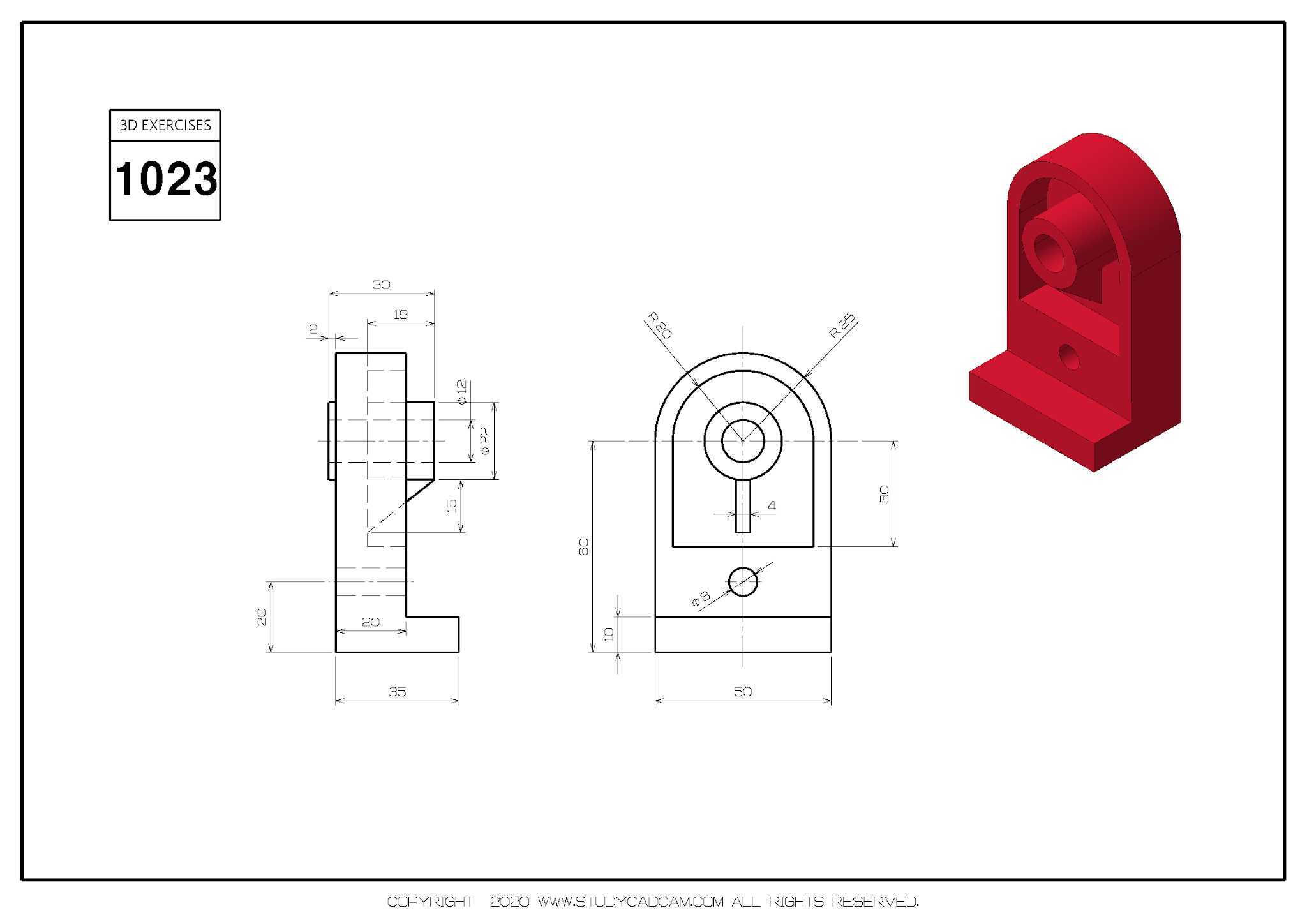 Studycadcam 3D CAD 练习 1023/Autodesk Inventor Pro