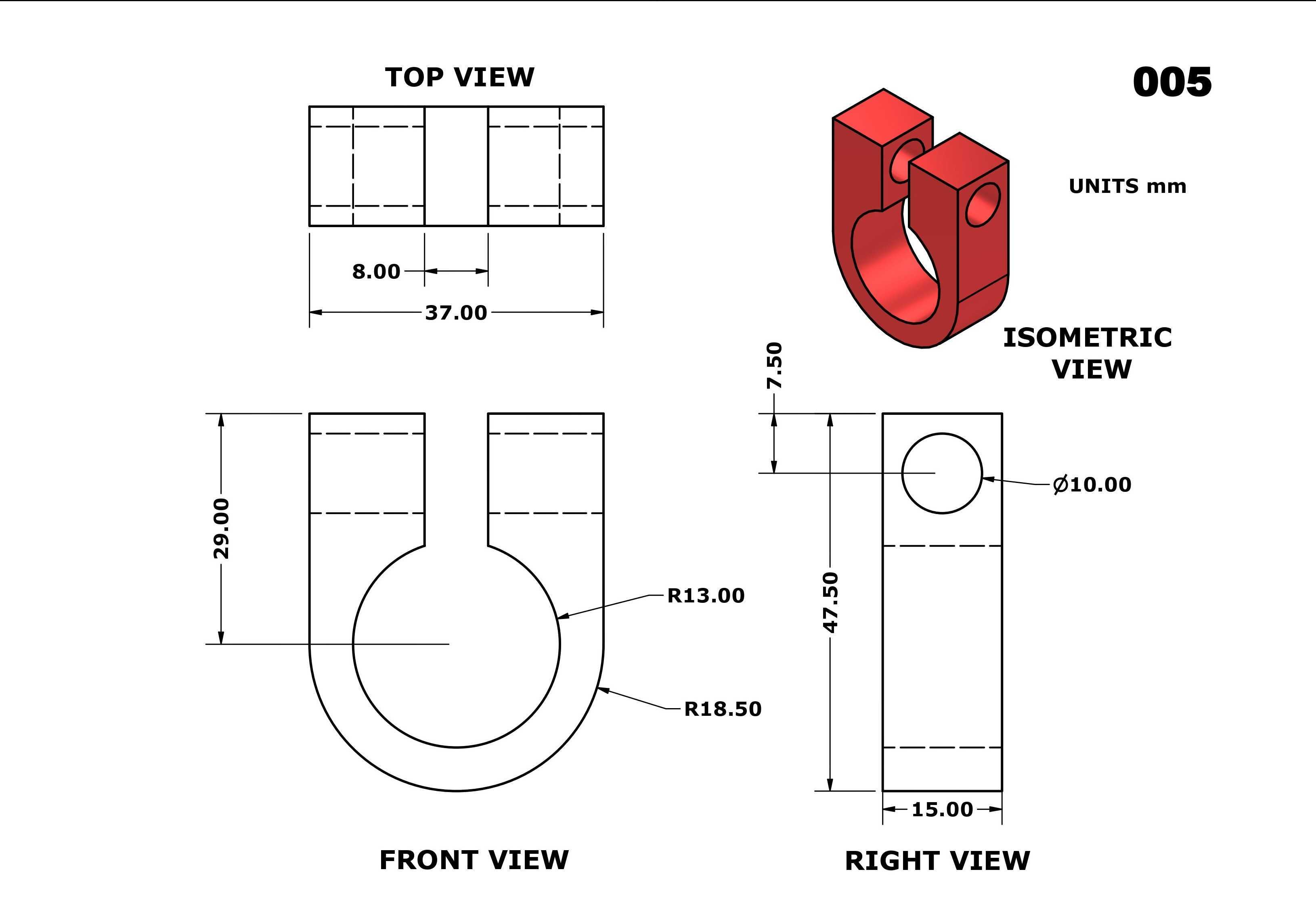 3D CAD 基础练习 005/Autodesk Inventor Pro