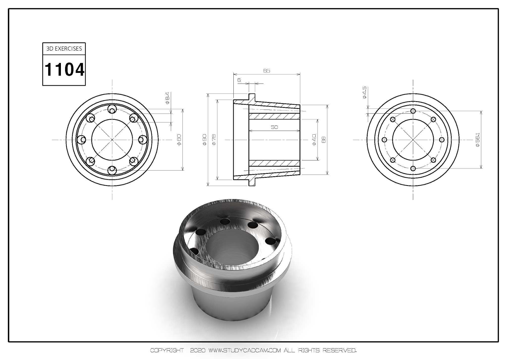 Studycadcam 3D CAD ��ϰ 1104/Autodesk Inventor Pro