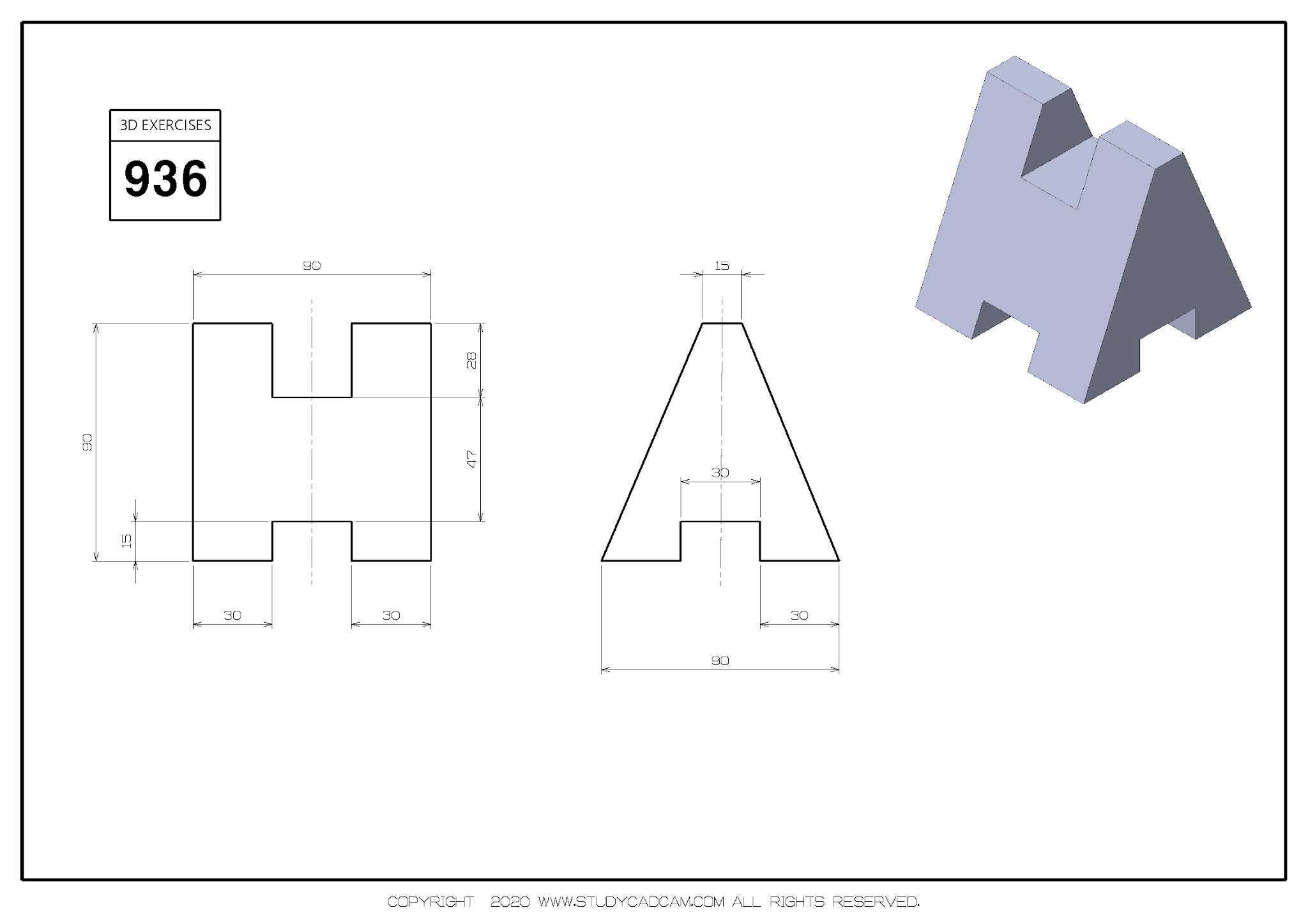 Studycadcam 3D CAD 练习 936/Autodesk Inventor Pro