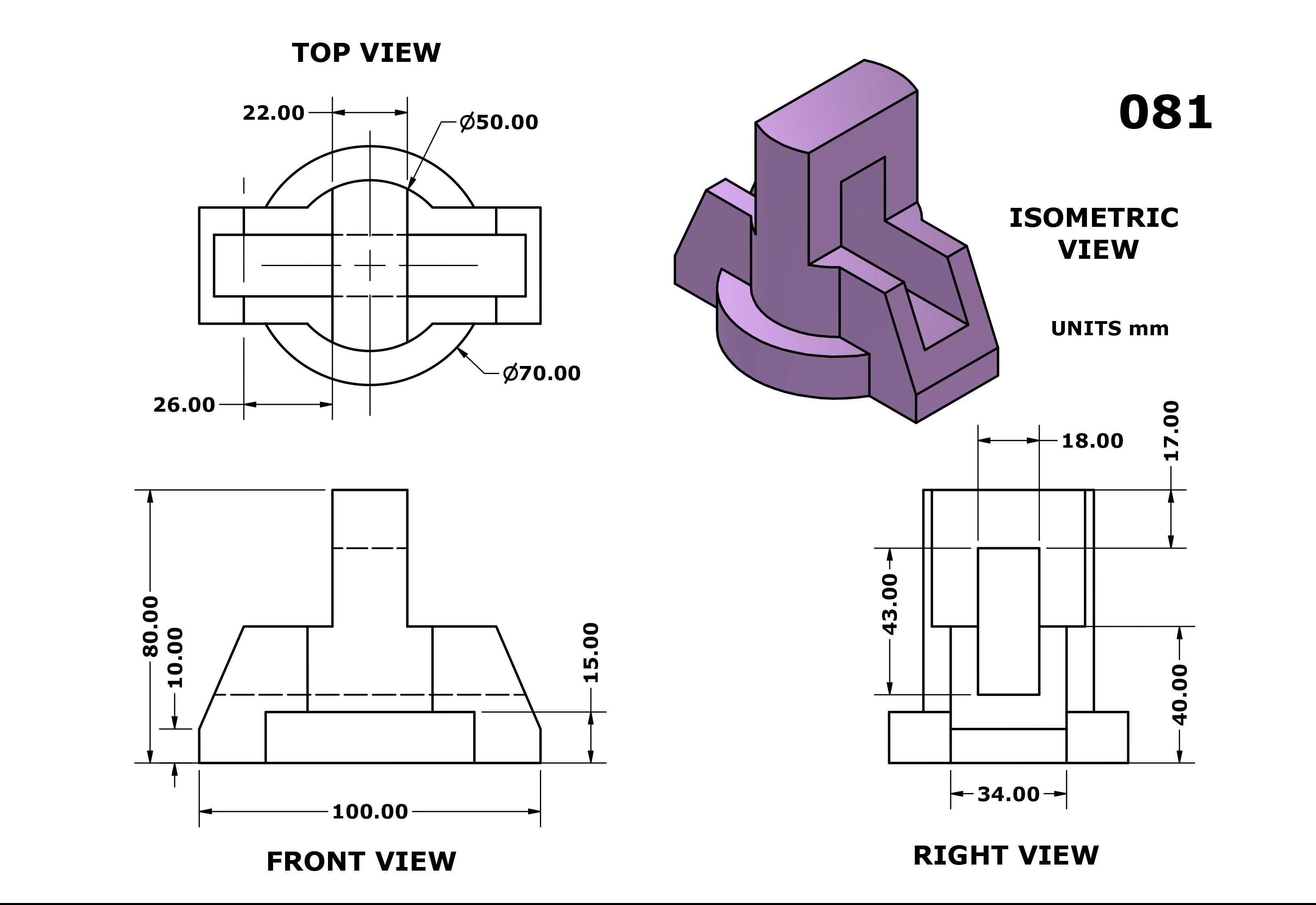 3D CAD 基础练习 081/Autodesk Inventor Pro