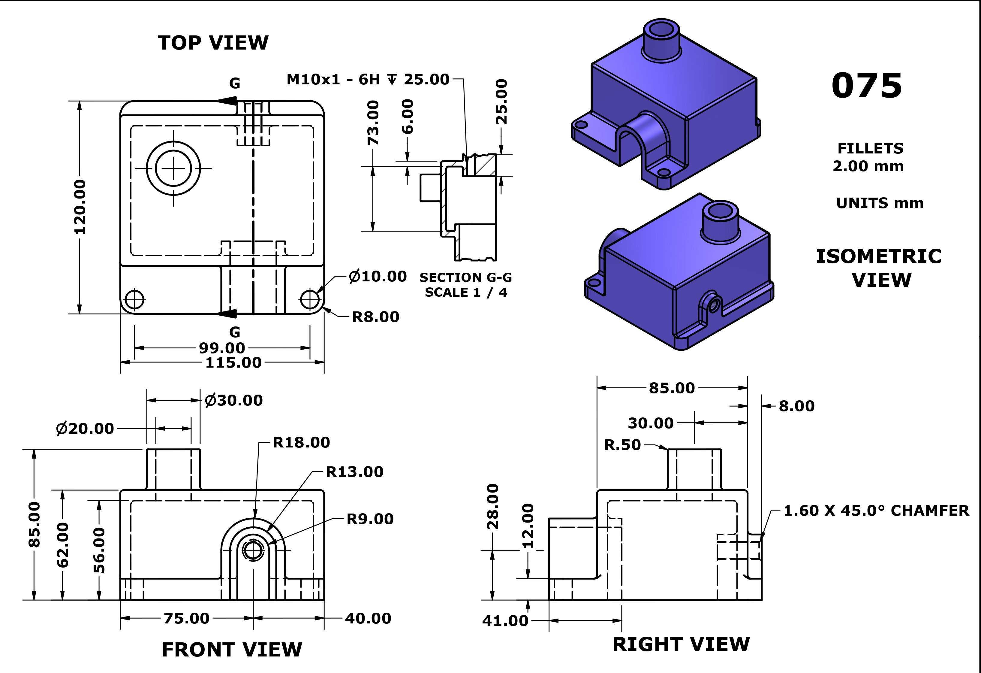 3D CAD 基础练习 075/Autodesk Inventor Pro