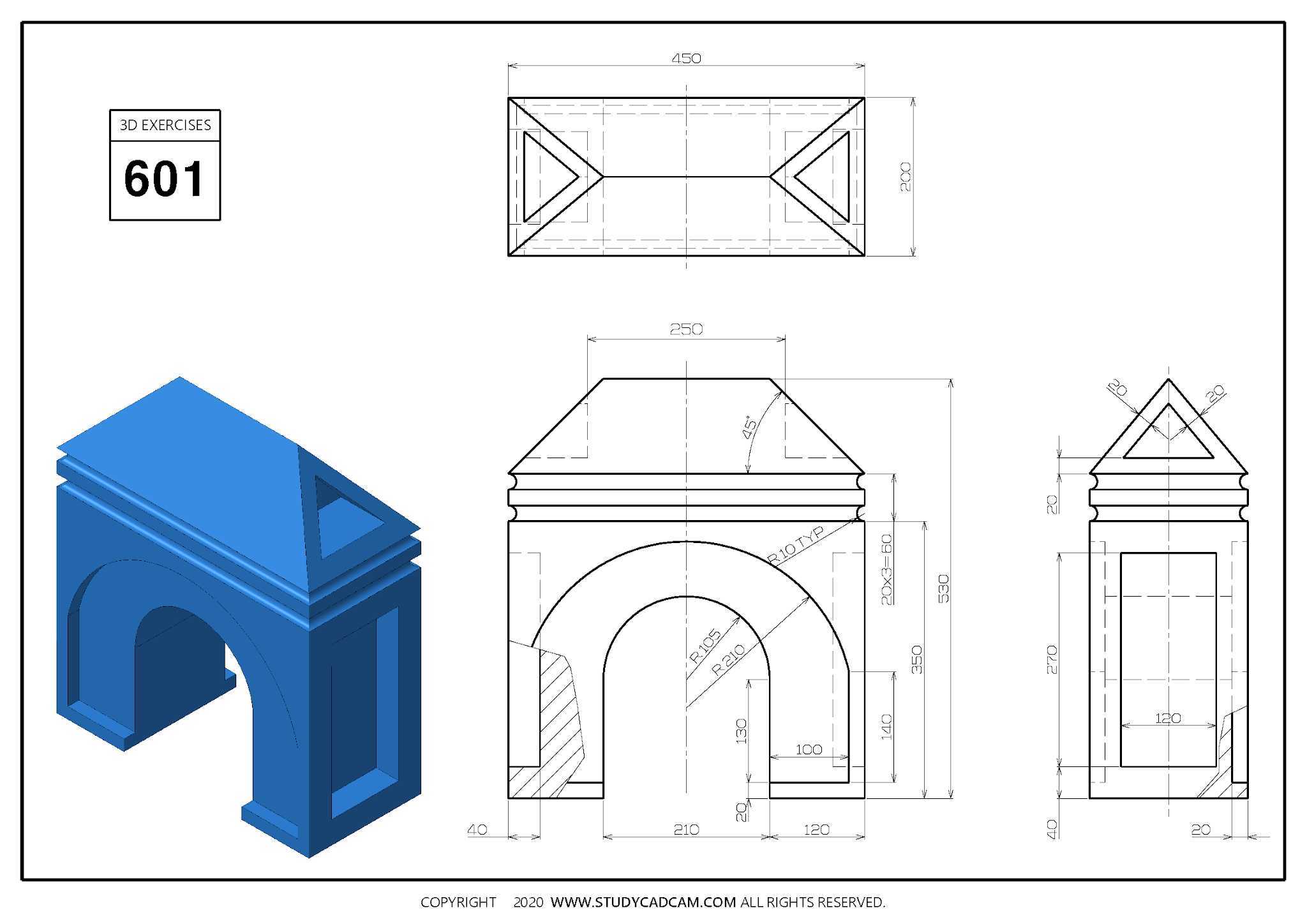 Studycadcam 3D CAD ��ϰ 601 /Autodesk Inventor Pro