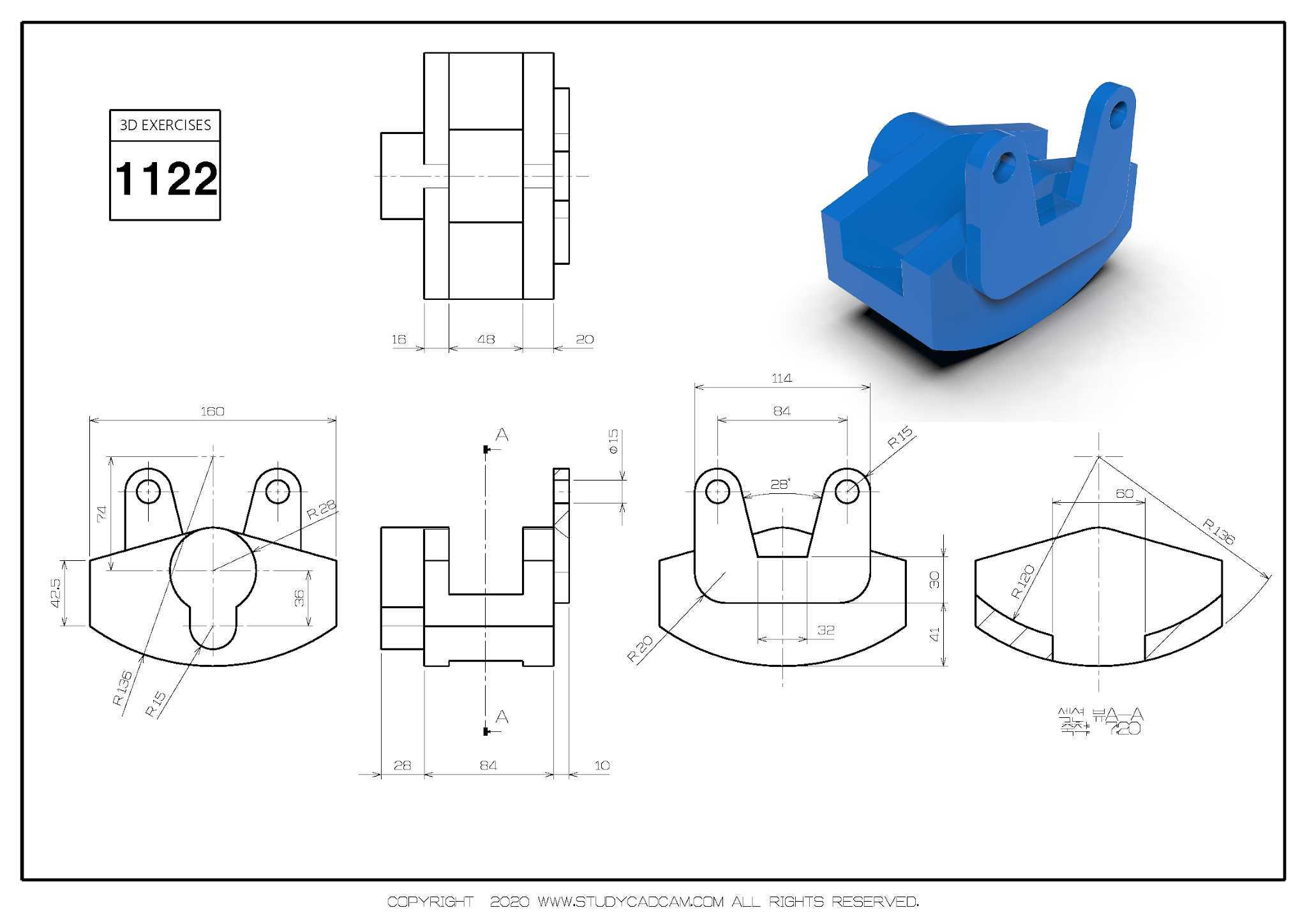 Studycadcam 3D CAD 练习 1122/Autodesk Inventor Pro