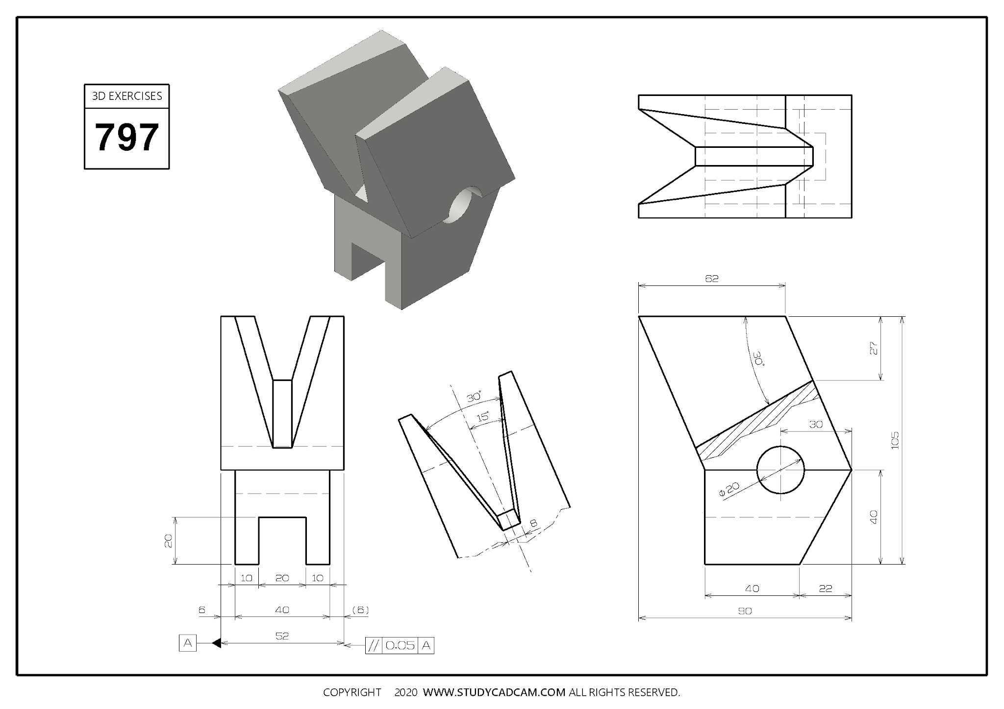 Studycadcam 3D CAD 练习 797 /Autodesk Inventor Pro