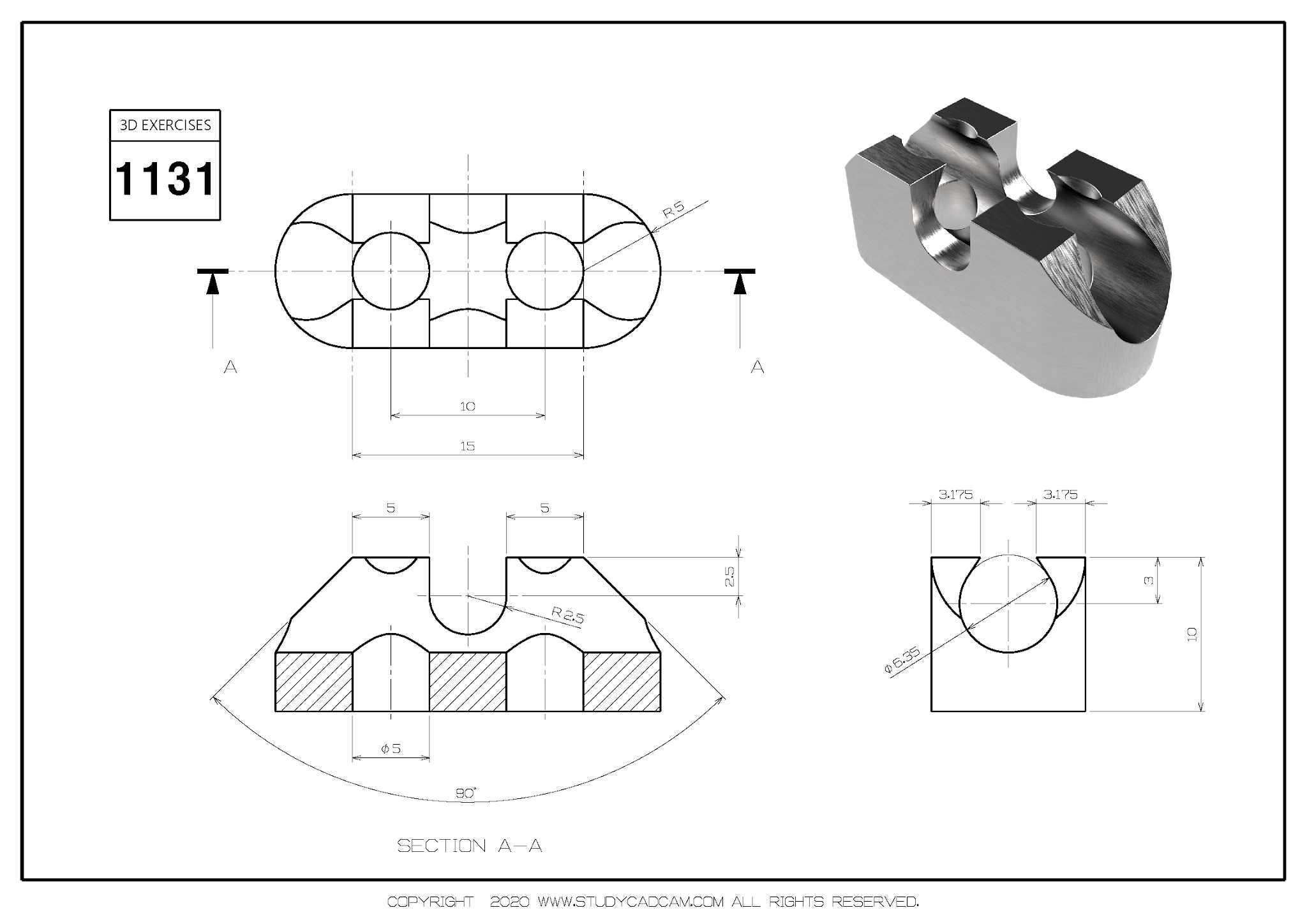 Studycadcam 3D CAD 练习 1131/Autodesk Inventor Pro