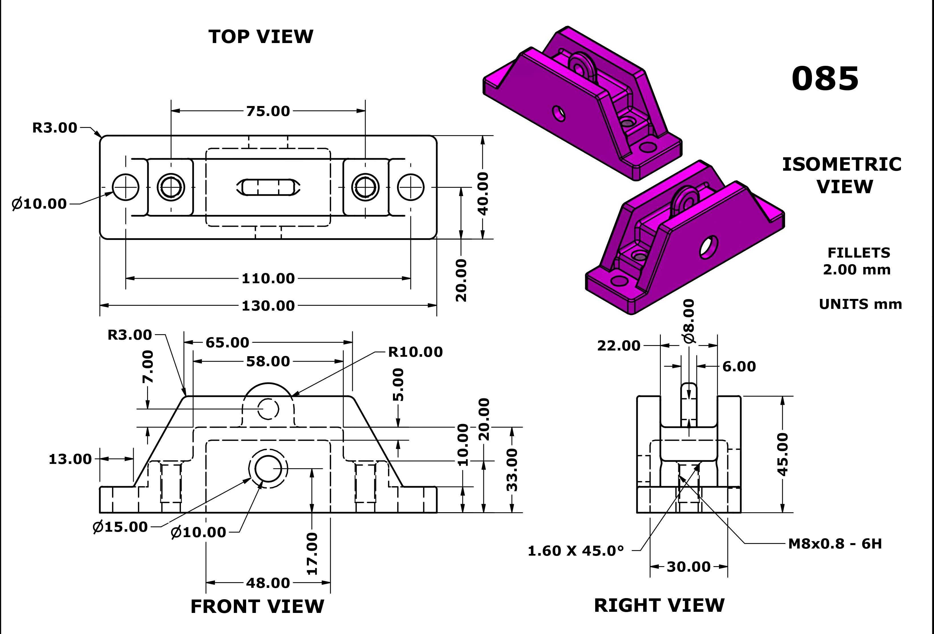 3D CAD 基本练习 085/Autodesk Inventor Pro