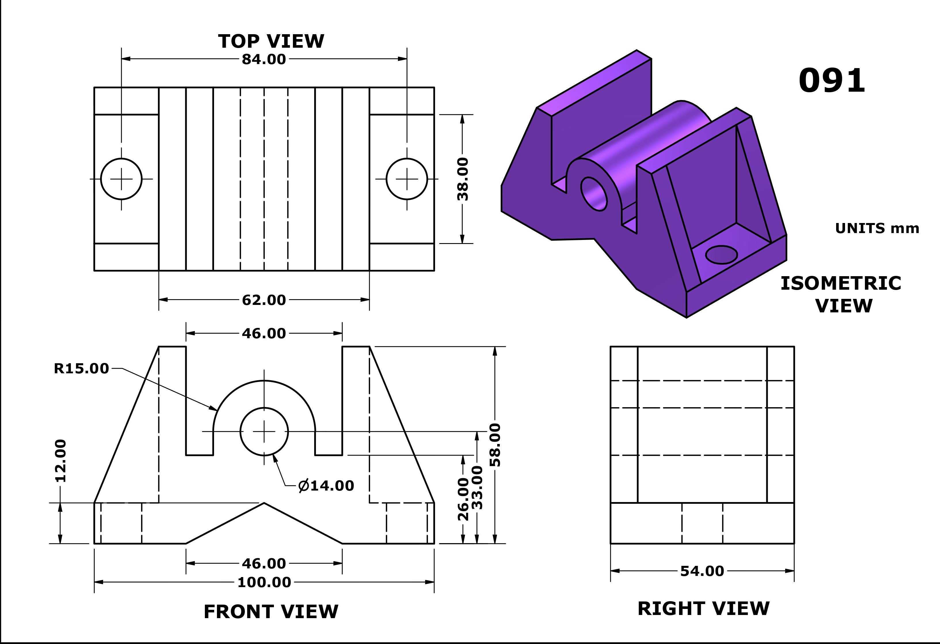 3D CAD 基础练习 091/Autodesk Inventor Pro