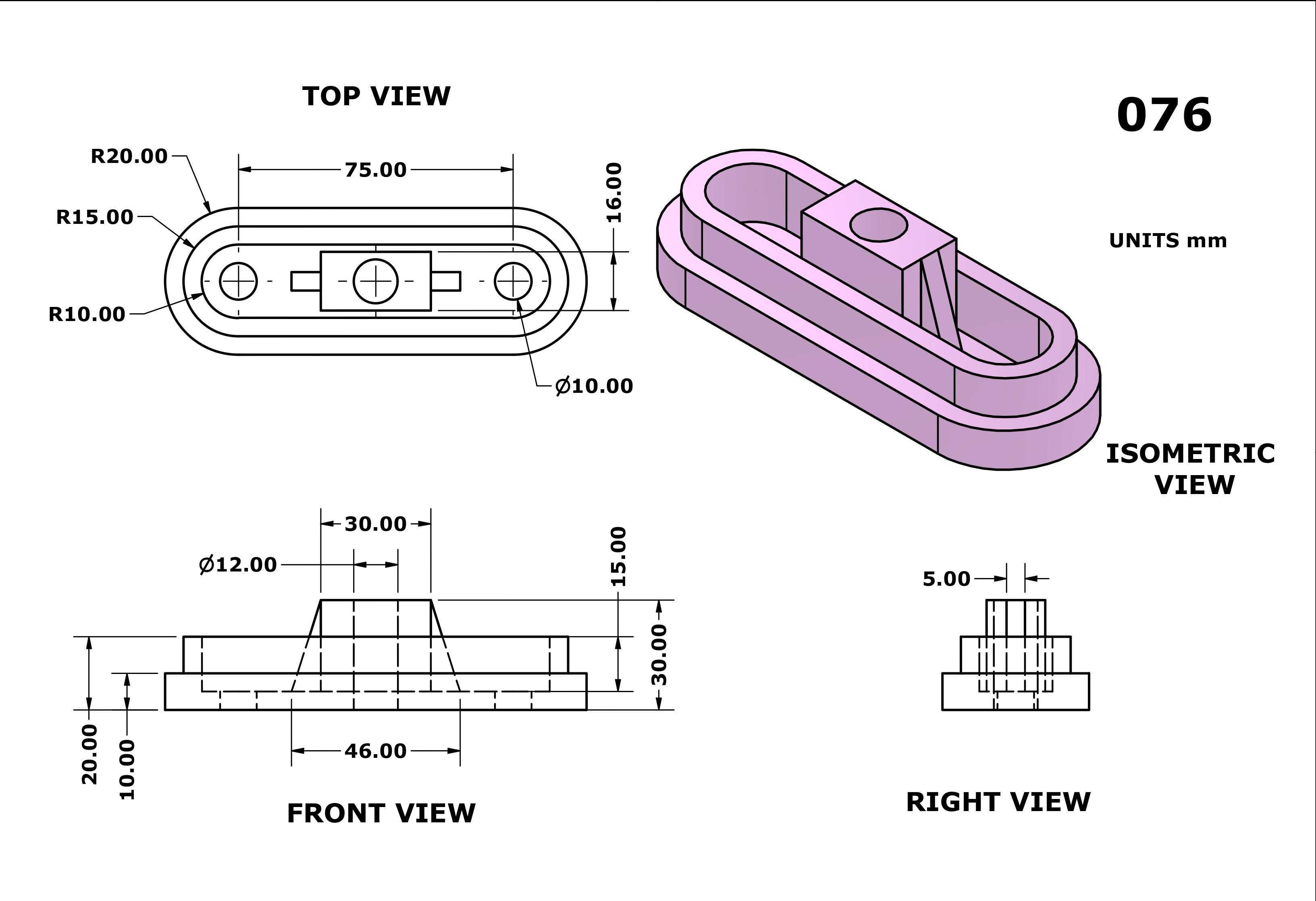 3D CAD 基础练习 076/Autodesk Inventor Pro
