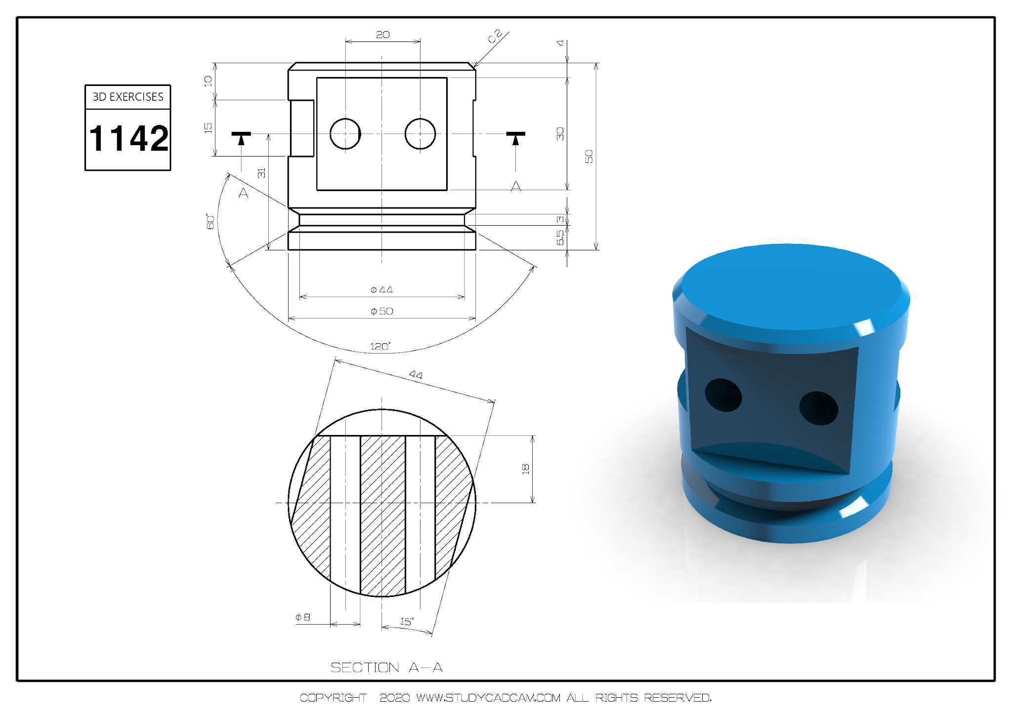 Studycadcam 3D CAD 练习 1142/Autodesk Inventor Pro