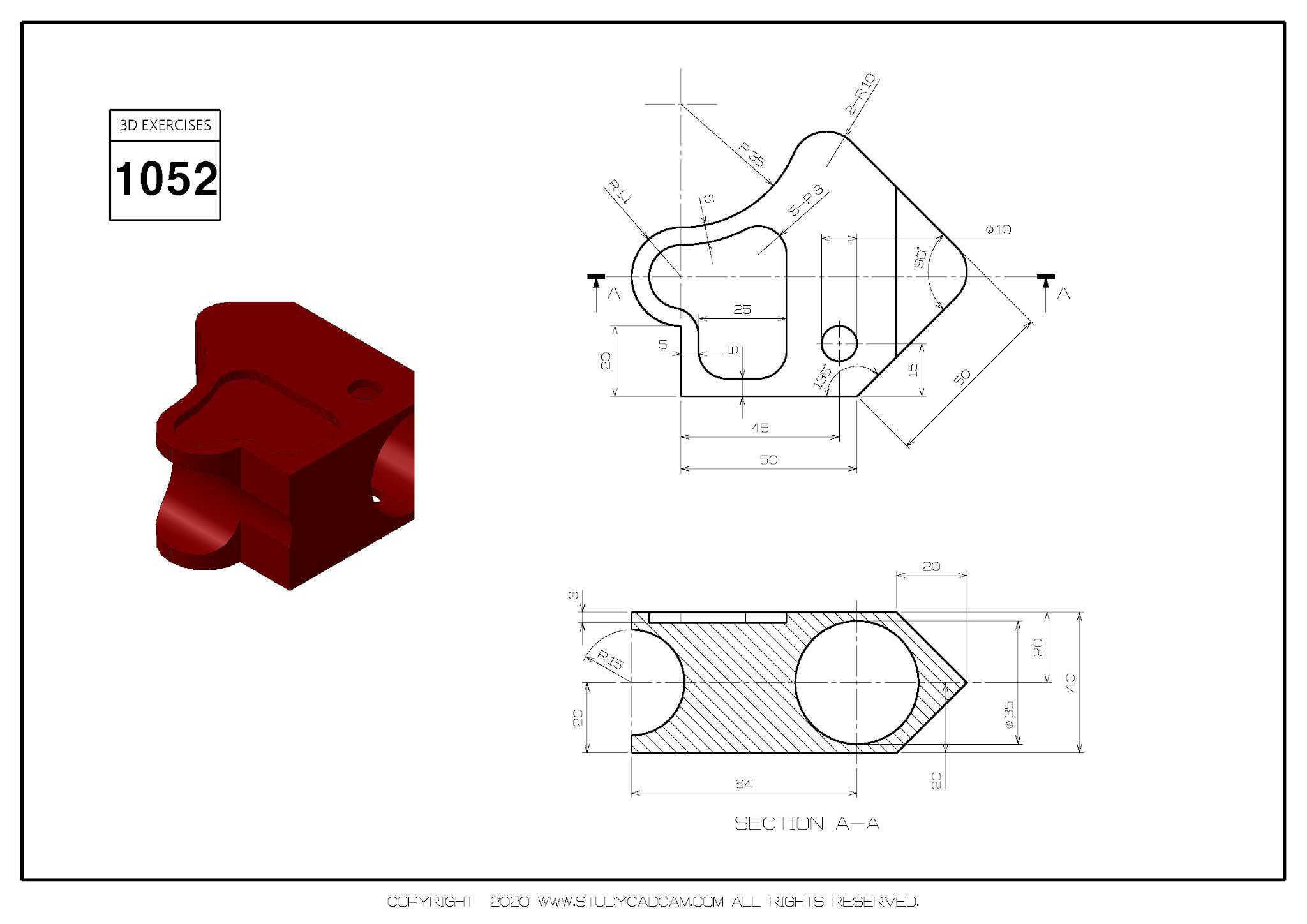 Studycadcam 3D CAD ��ϰ 1052/Autodesk Inventor Pro