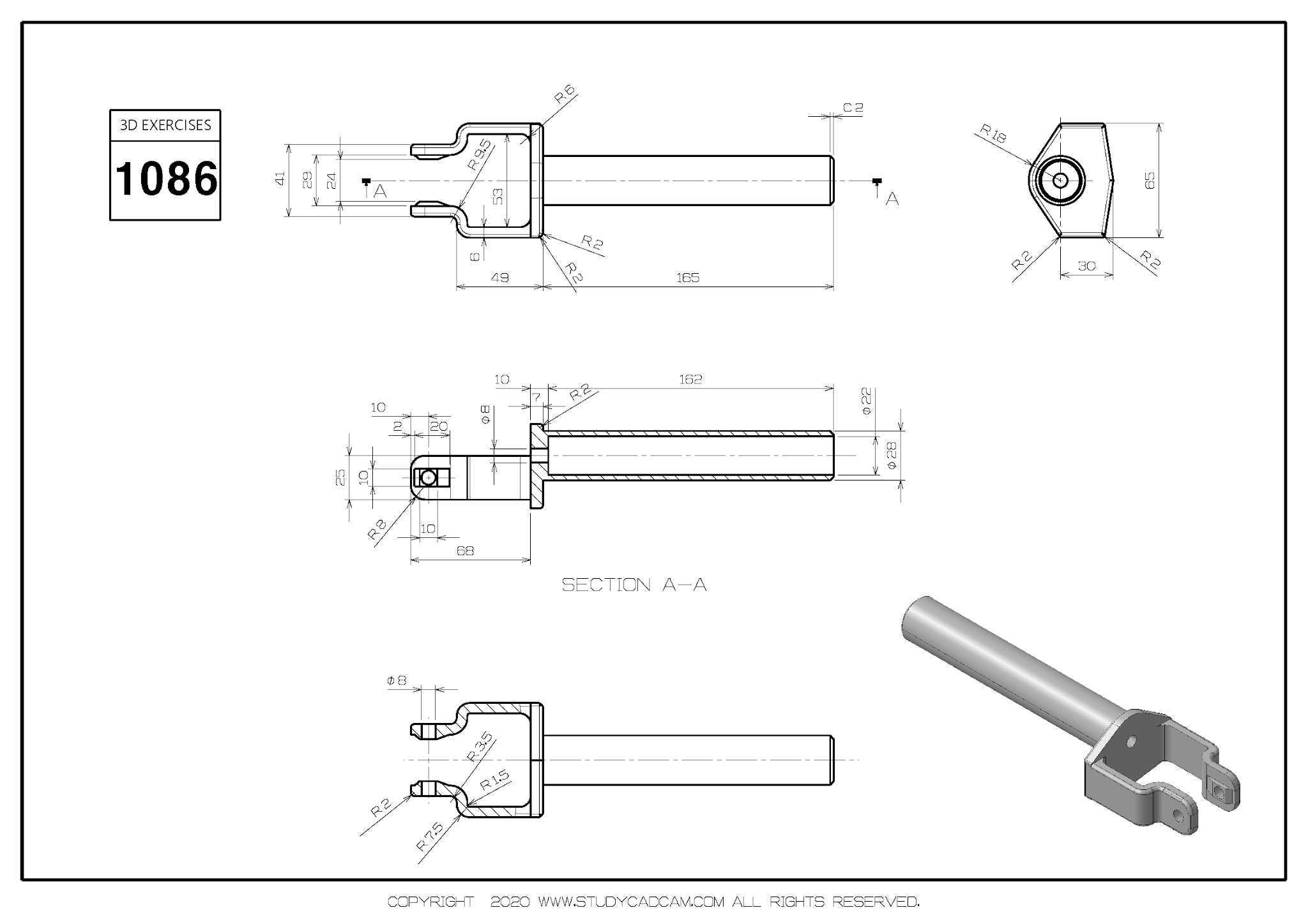 Studycadcam 3D CAD ��ϰ 1086/Autodesk Inventor Pro