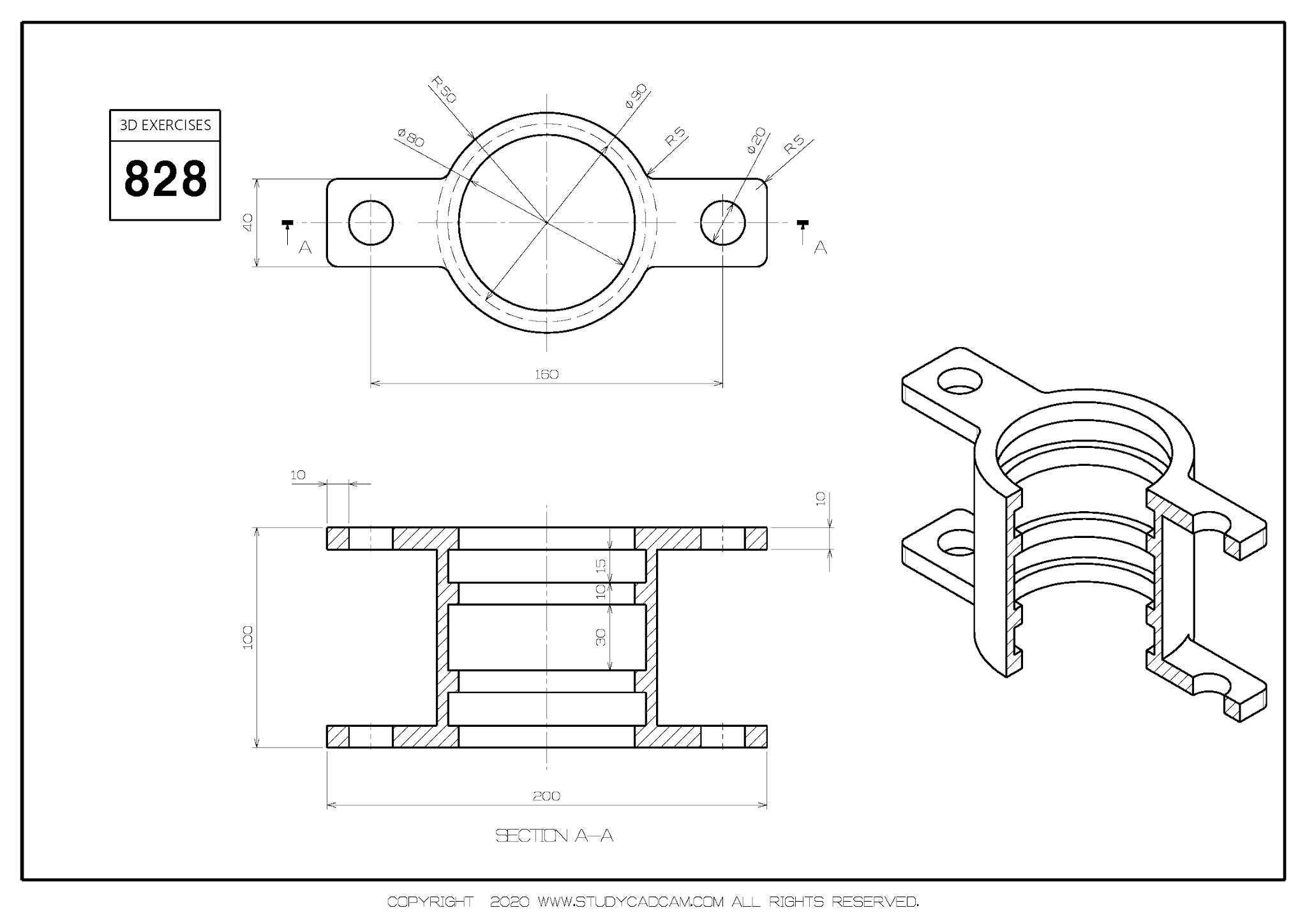 Studycadcam 3D CAD ��ϰ 828/Autodesk Inventor Pro