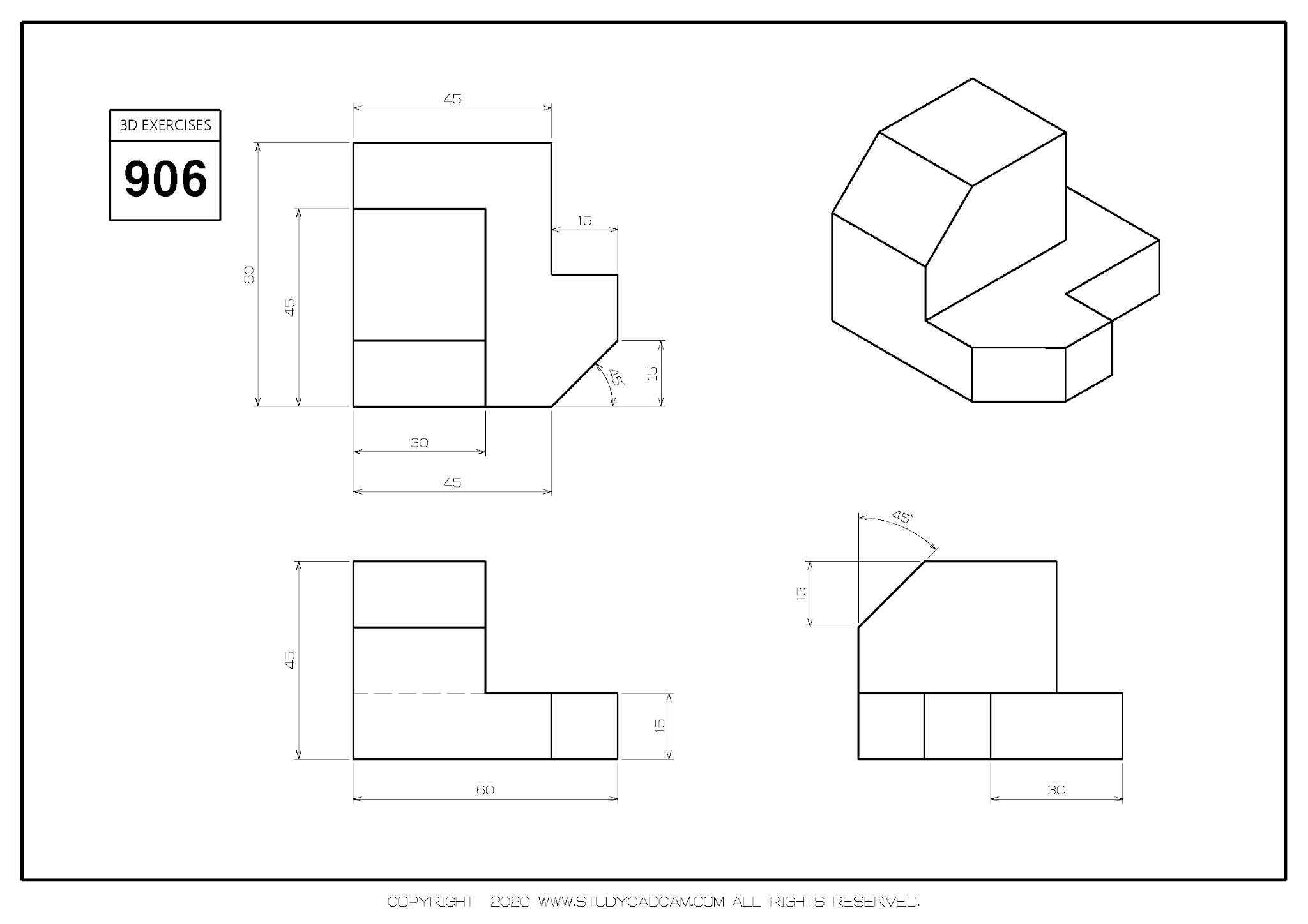 Studycadcam 3D CAD 练习 906/Autodesk Inventor Pro