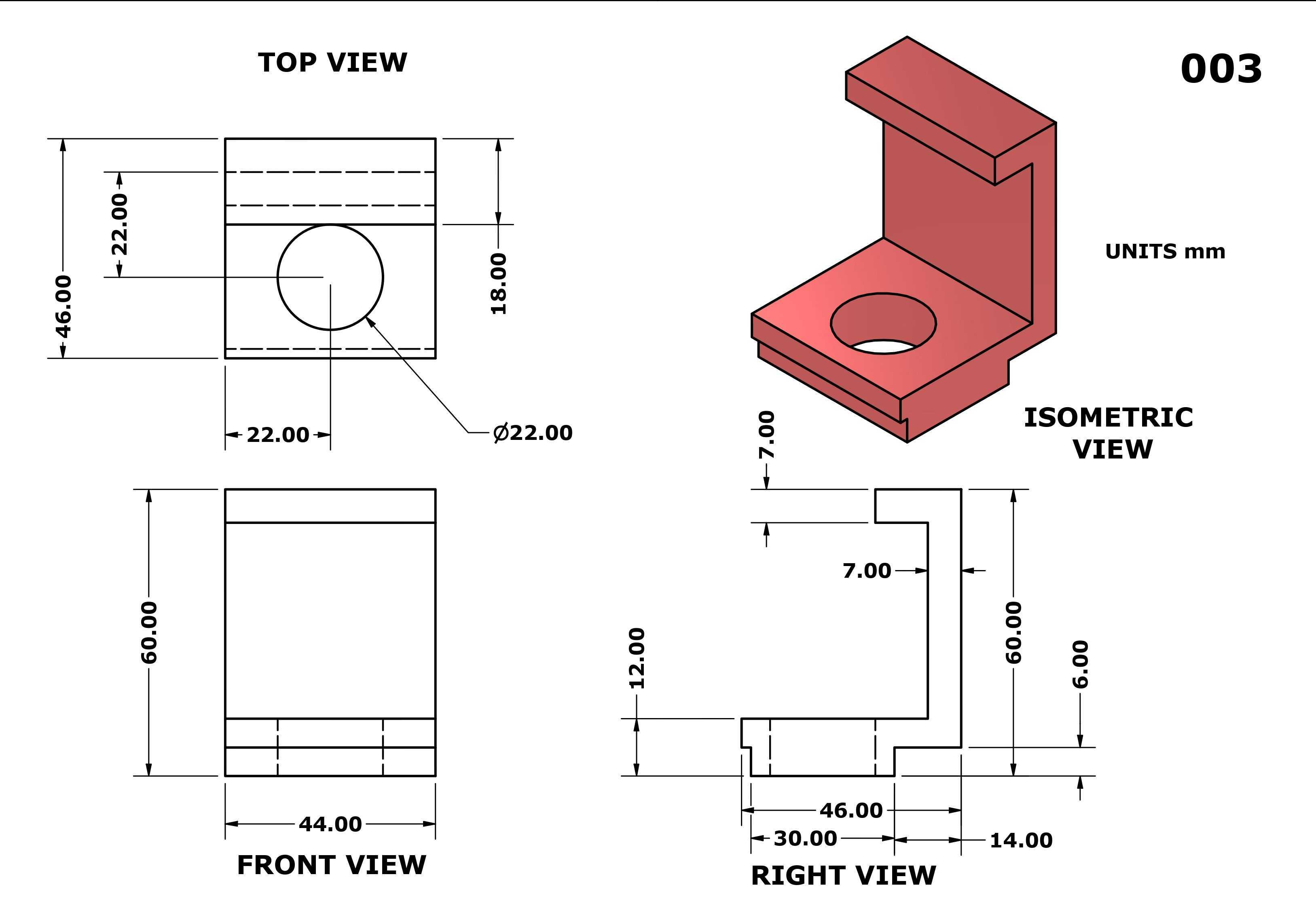 3D CAD 基础练习 003/Autodesk Inventor Pro