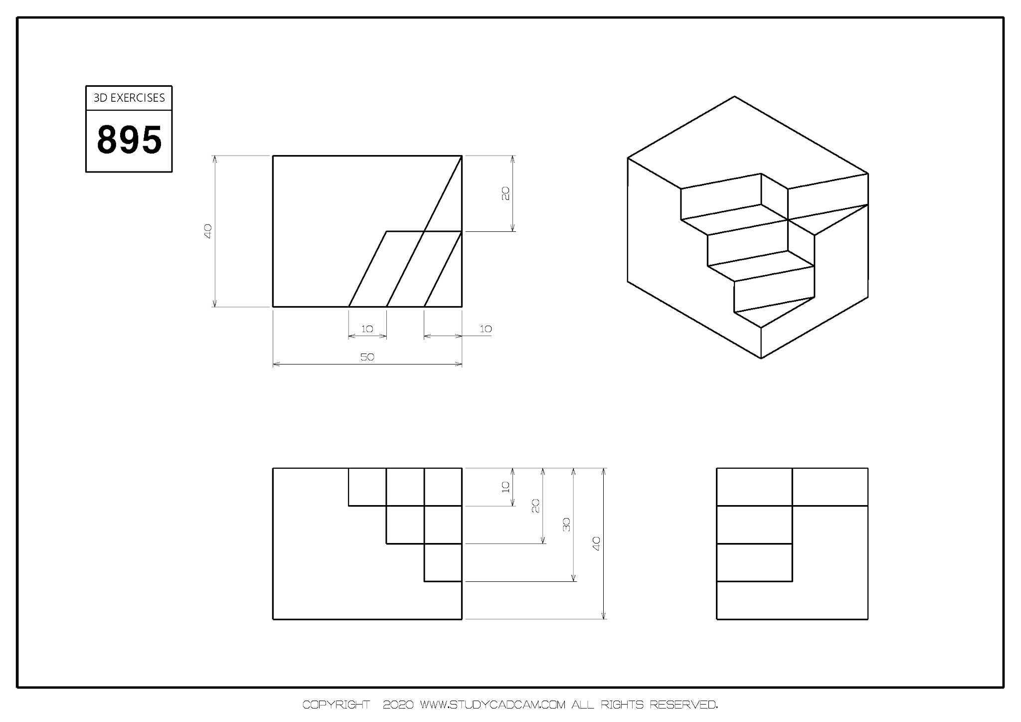 Studycadcam 3D CAD 练习 895/Autodesk Inventor Pro
