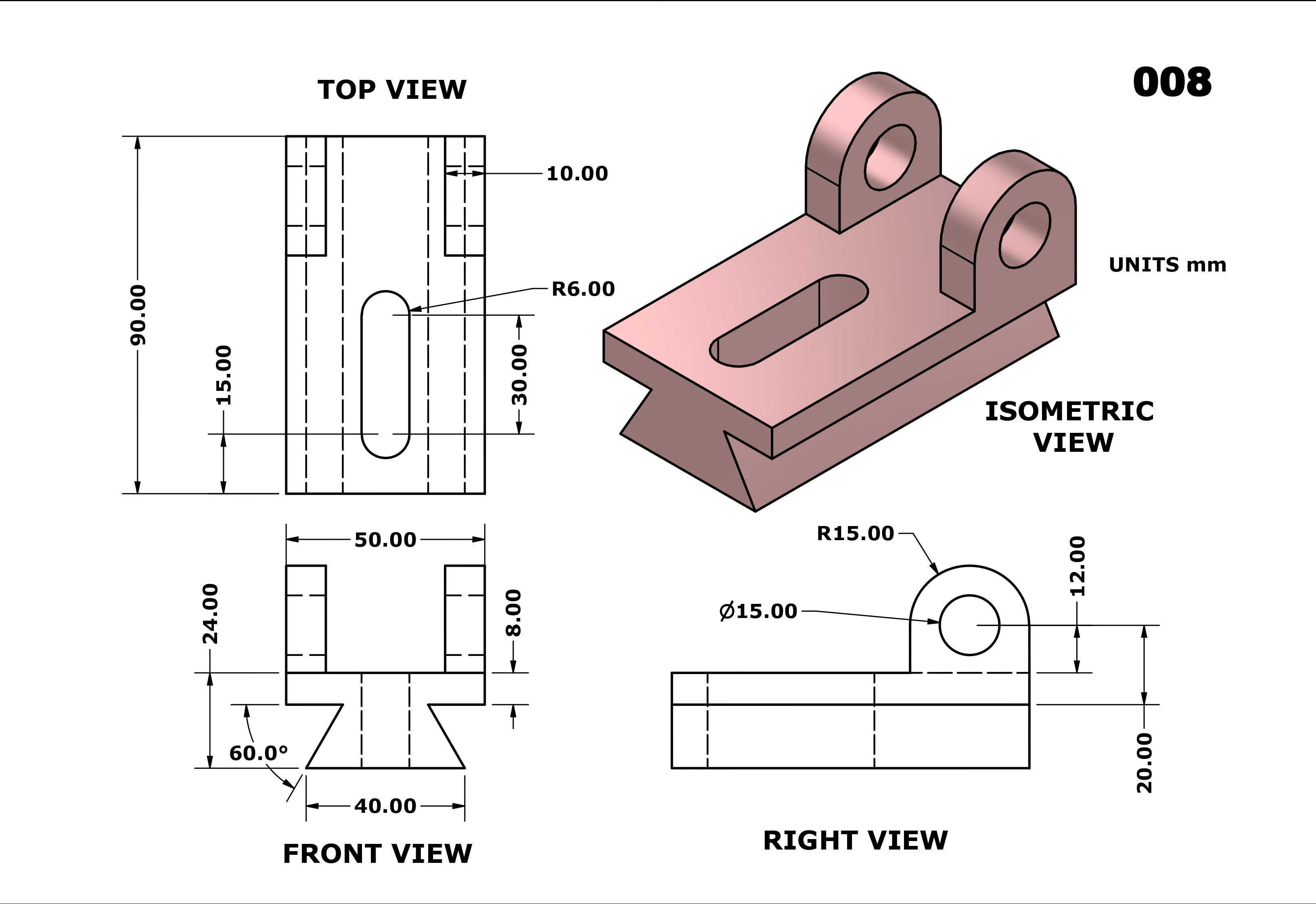 3D CAD 基础练习 008/Autodesk Inventor Pro