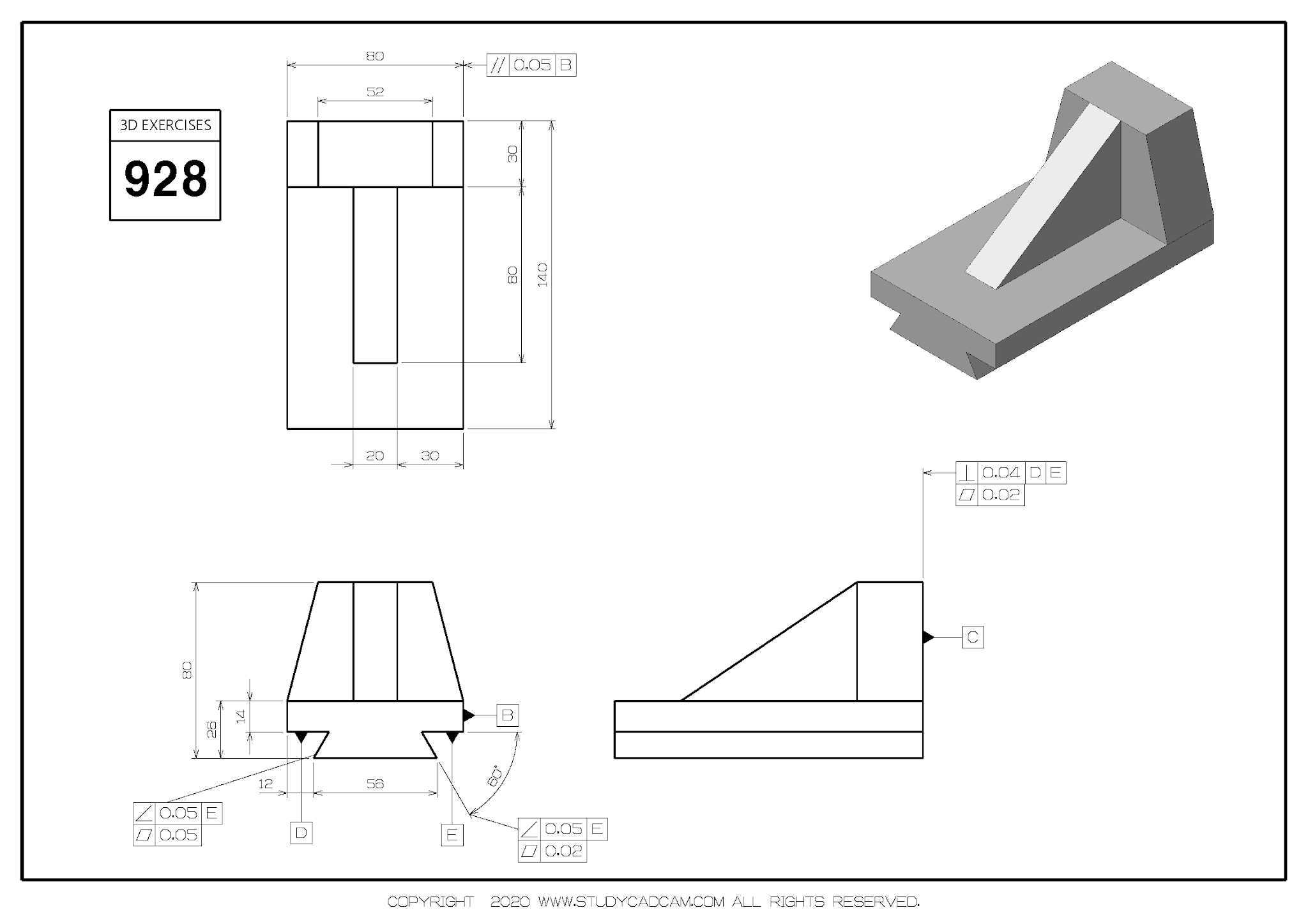 Studycadcam 3D CAD 练习 928/Autodesk Inventor Pro