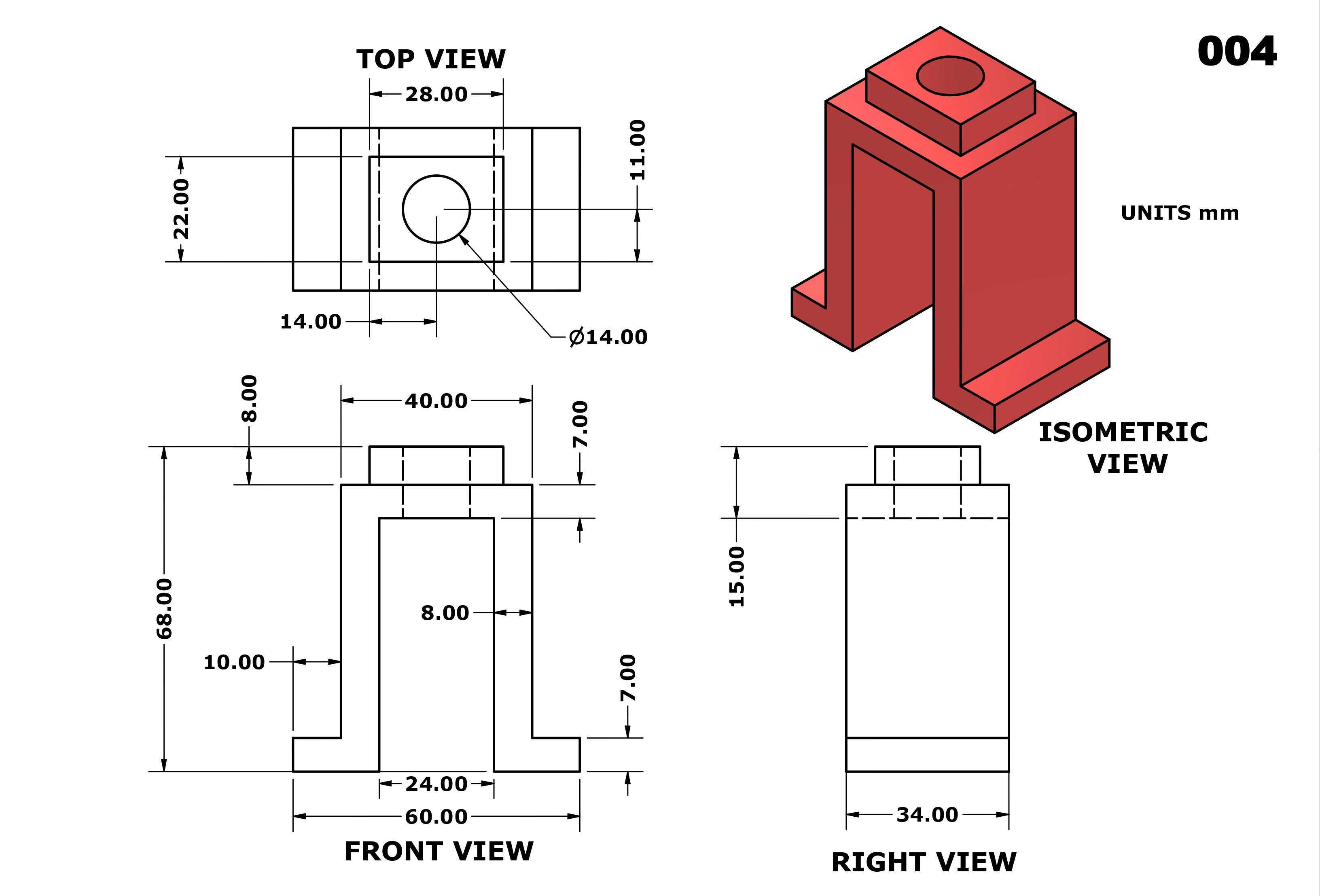 3D CAD 基础练习 004/Autodesk Inventor Pro