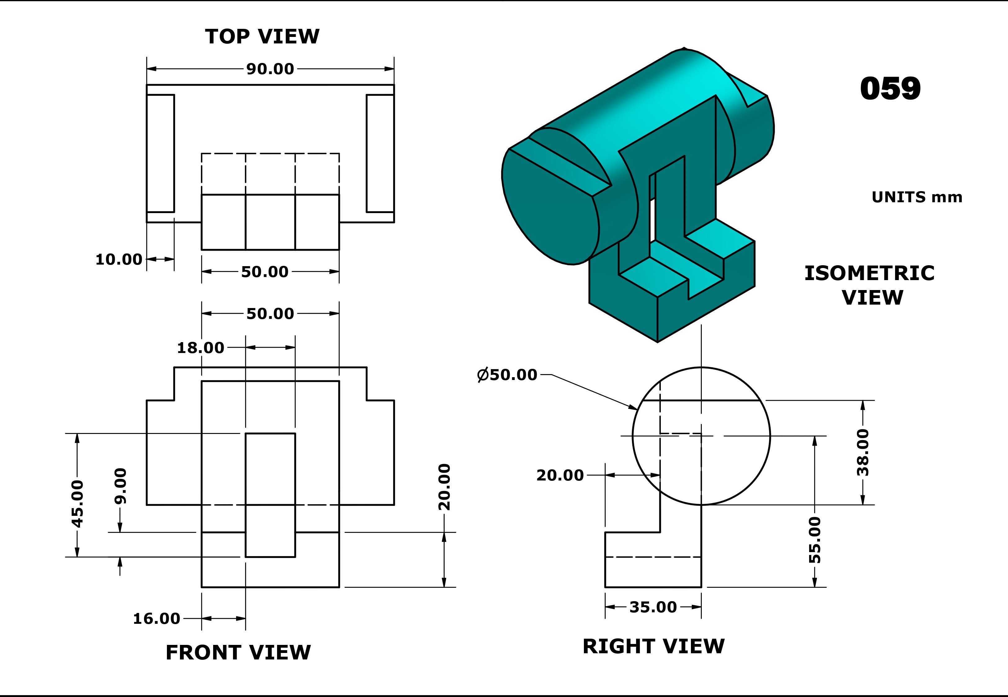 3D CAD 基础练习 059/Autodesk Inventor Pro