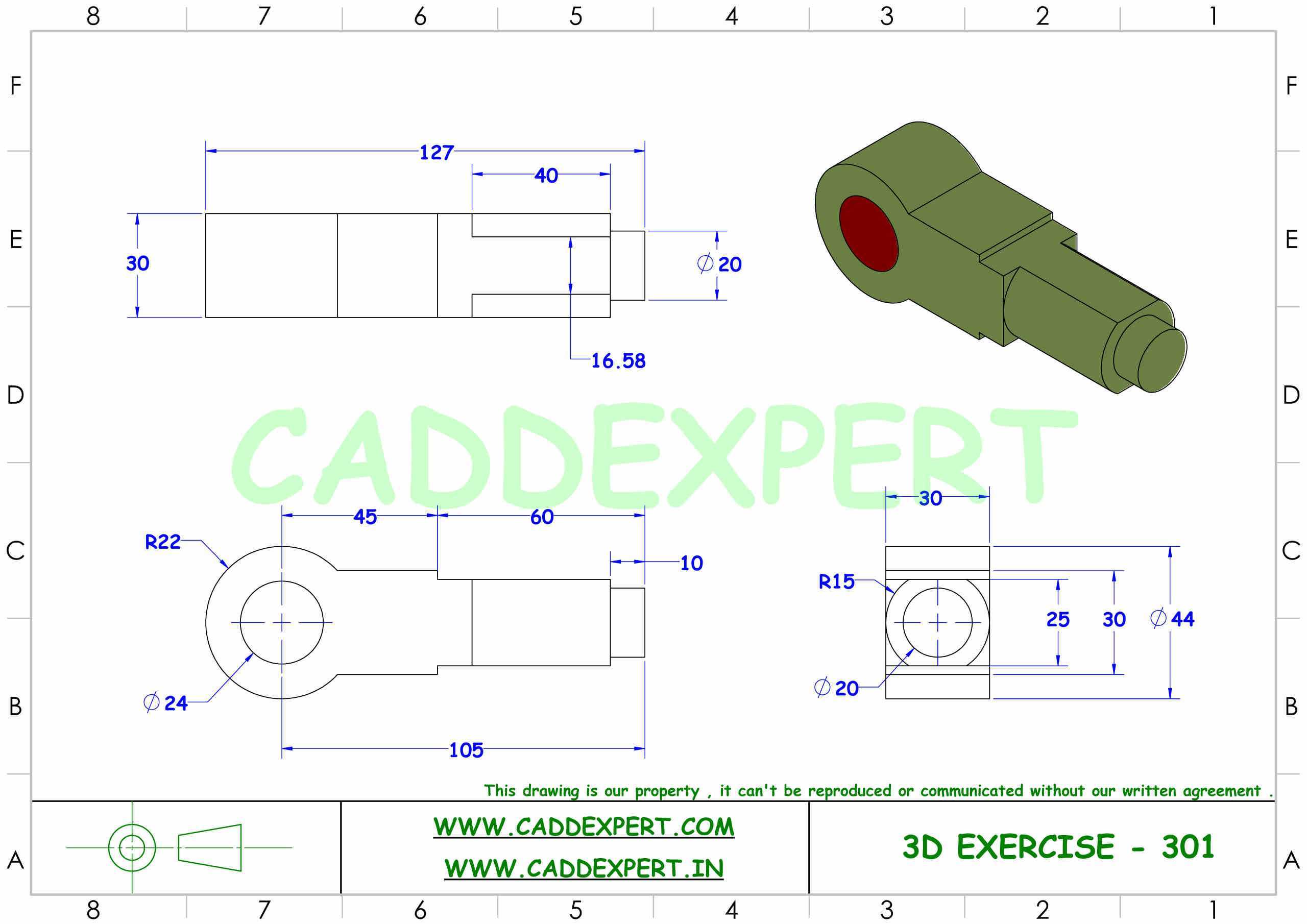 3D CAD 基本练习/301/Autodesk Inventor Pro